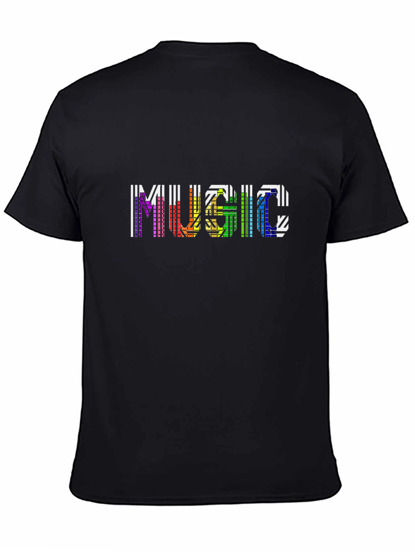 Rainbow Music Graphic Black T-Shirt