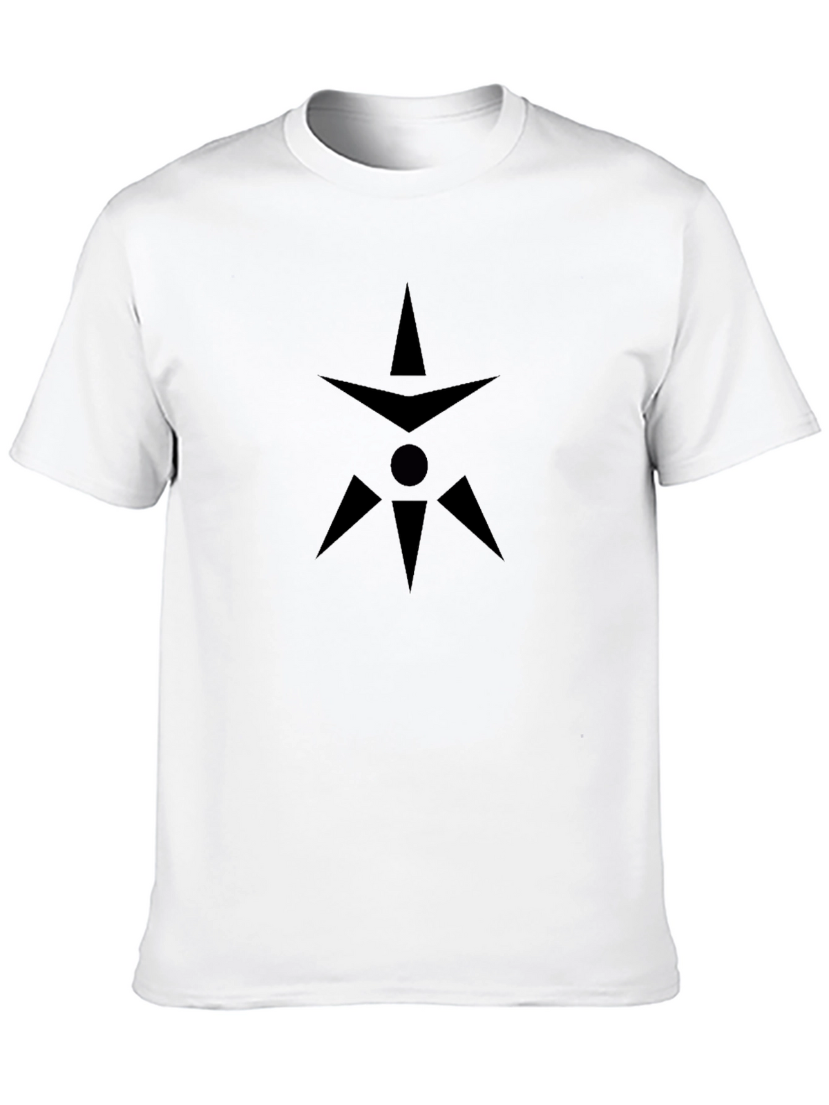 Mens Black Graphic Tee - Geometric Design