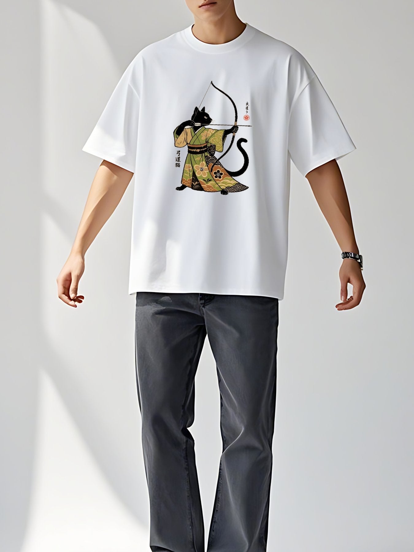 T-shirt Tokyo-tiger-japan-cat-archery-washed-t-shirt