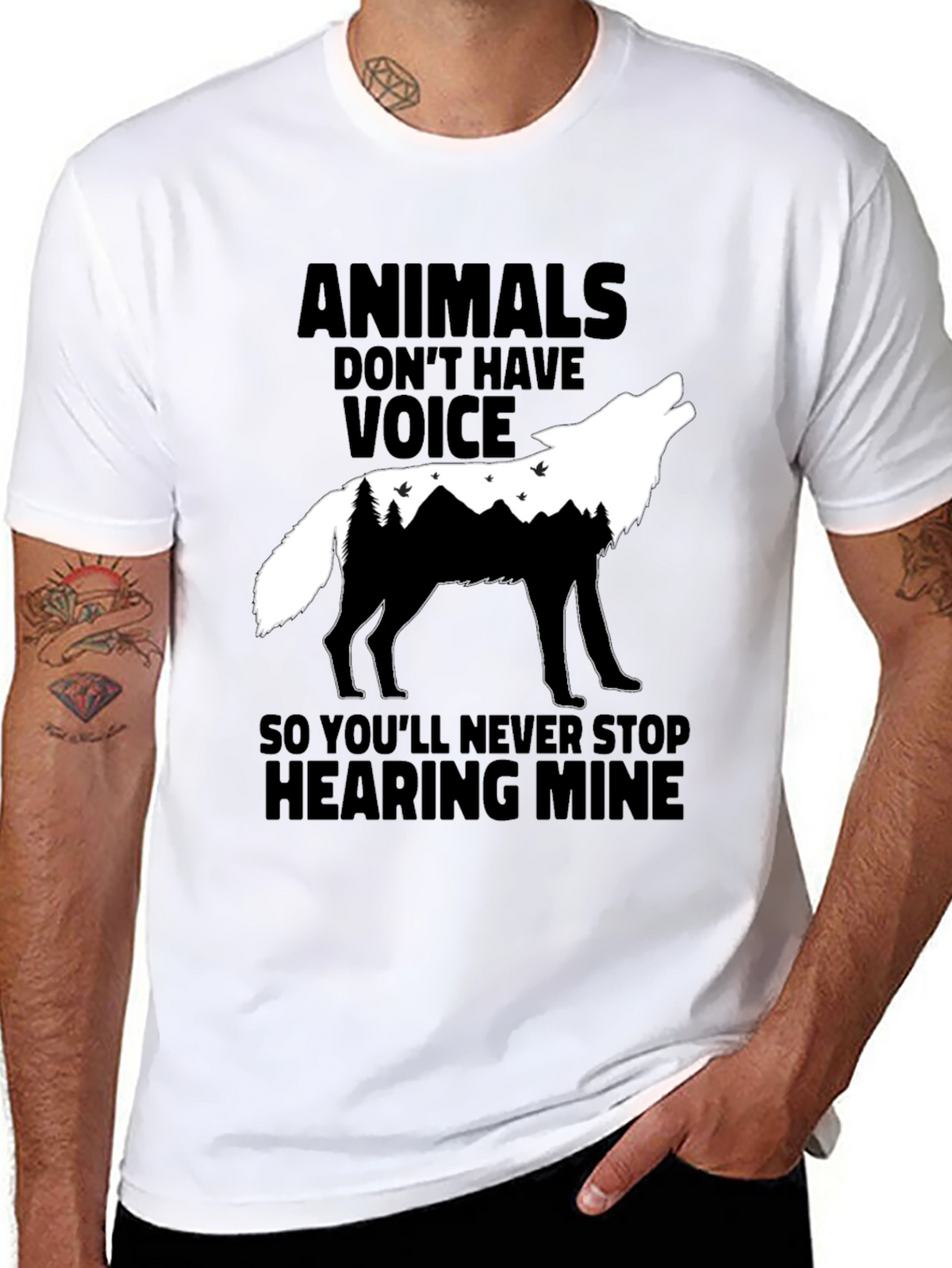 Animals Voice T-Shirt - Wolf Graphic Tee