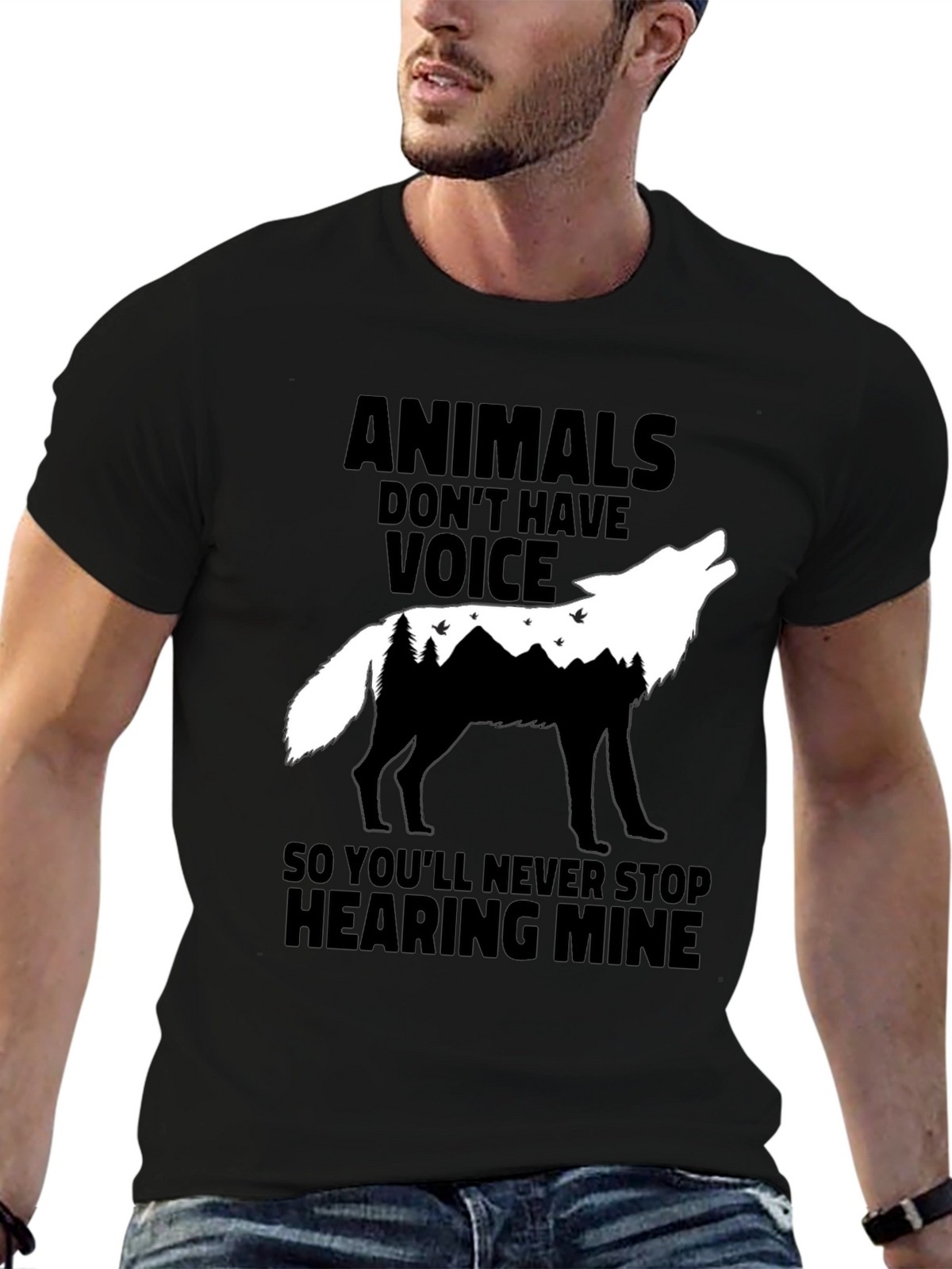 Animals Voice T-Shirt - Wolf Graphic Tee