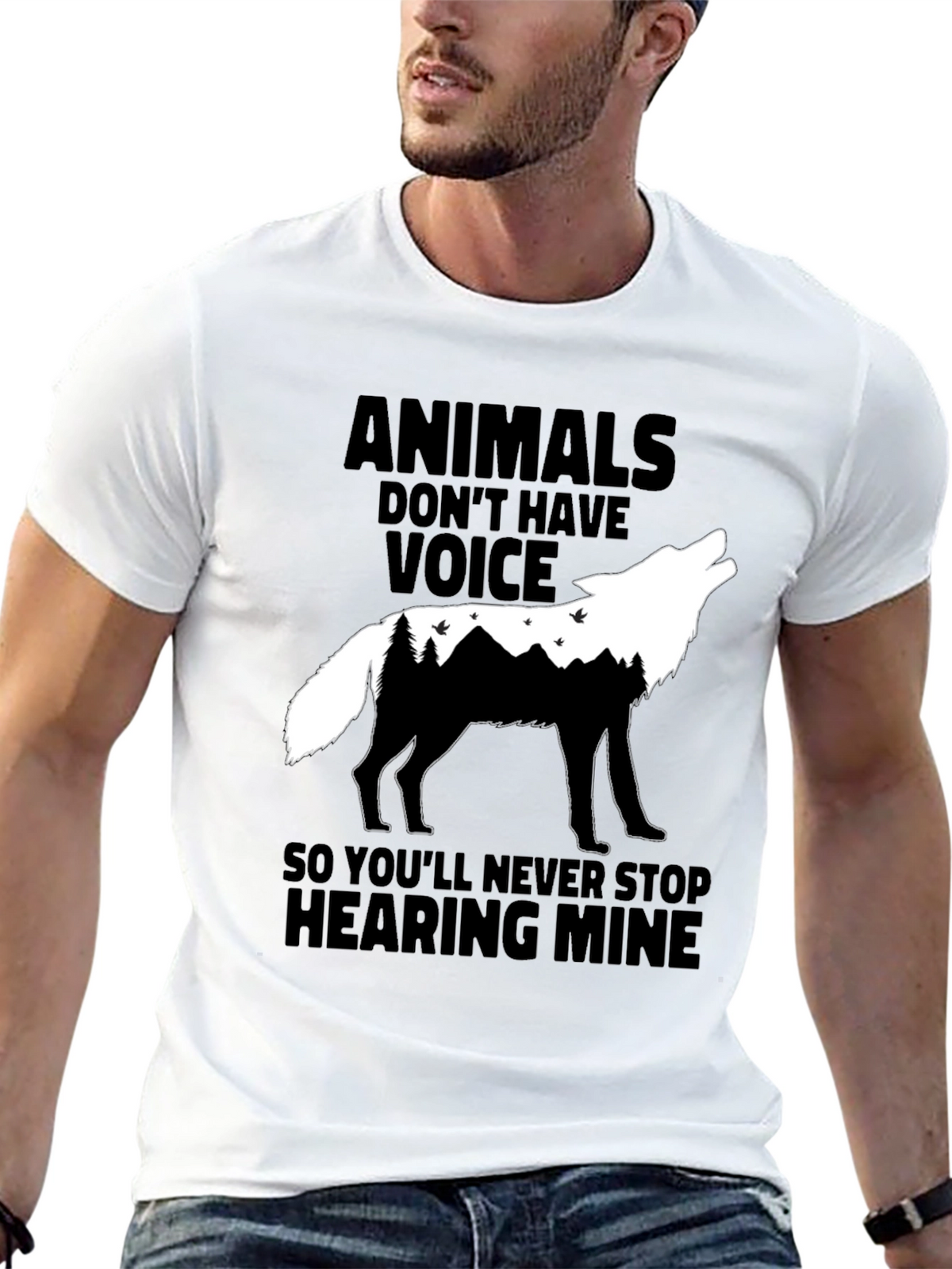 Animals Voice T-Shirt - Wolf Graphic Tee