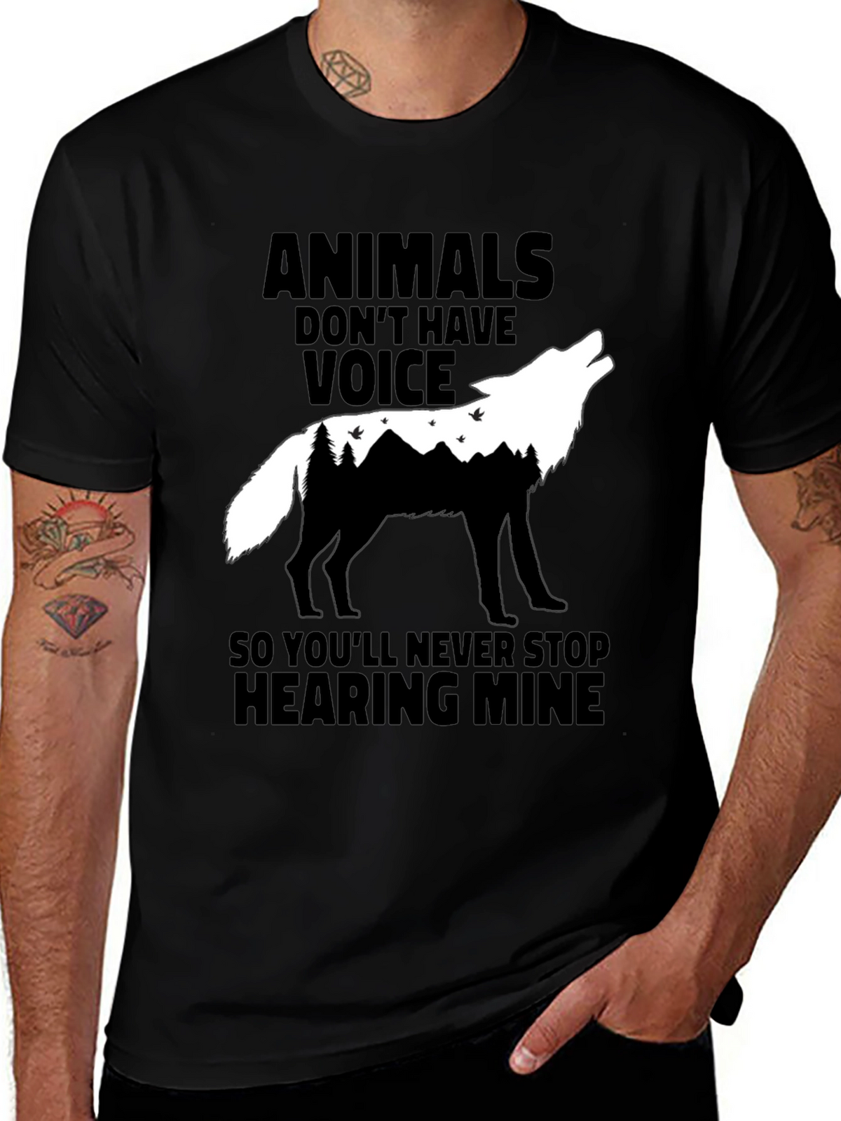 Animals Voice T-Shirt - Wolf Graphic Tee