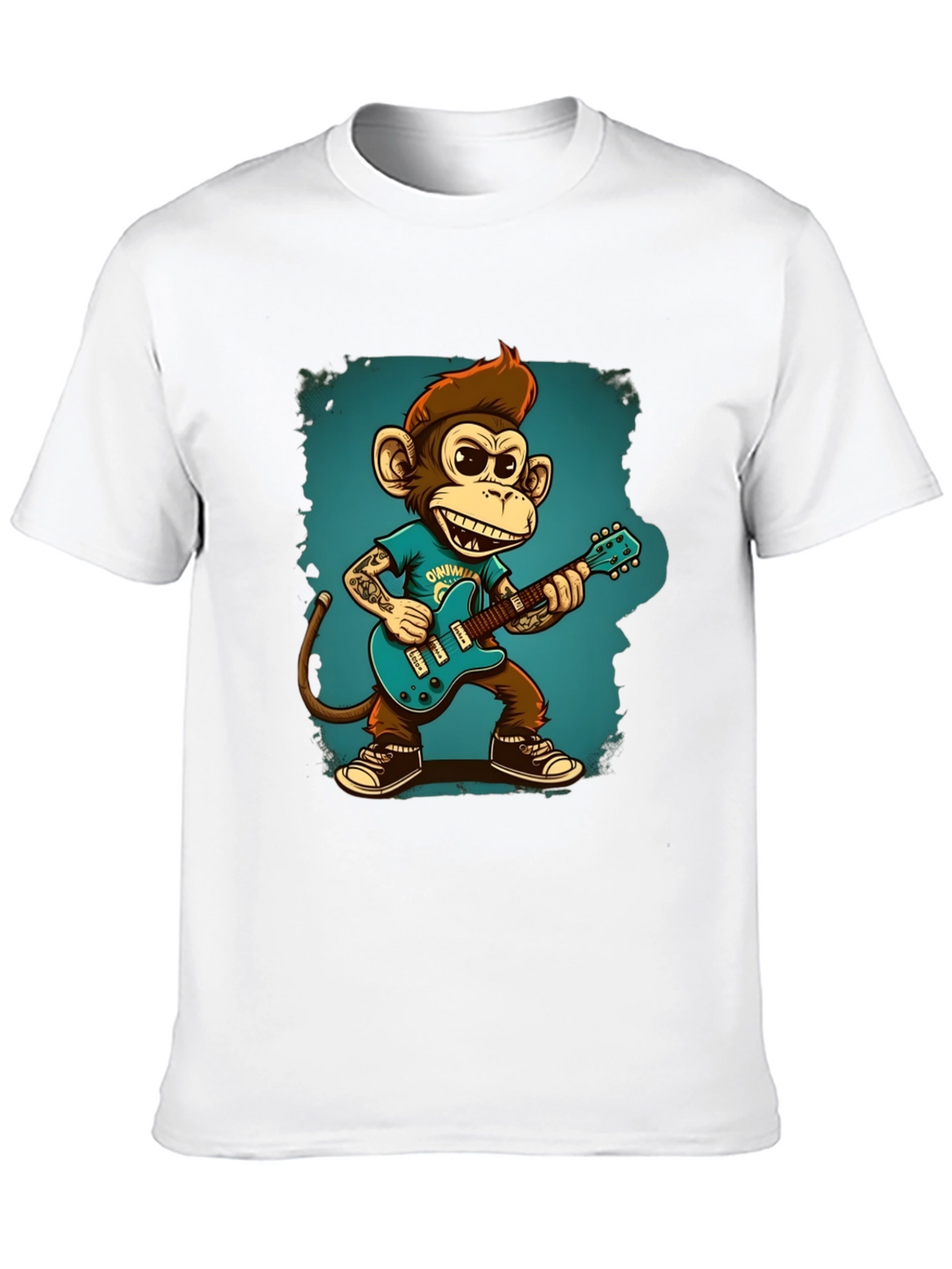 Cool Monkey Guitarist Graphic Tee