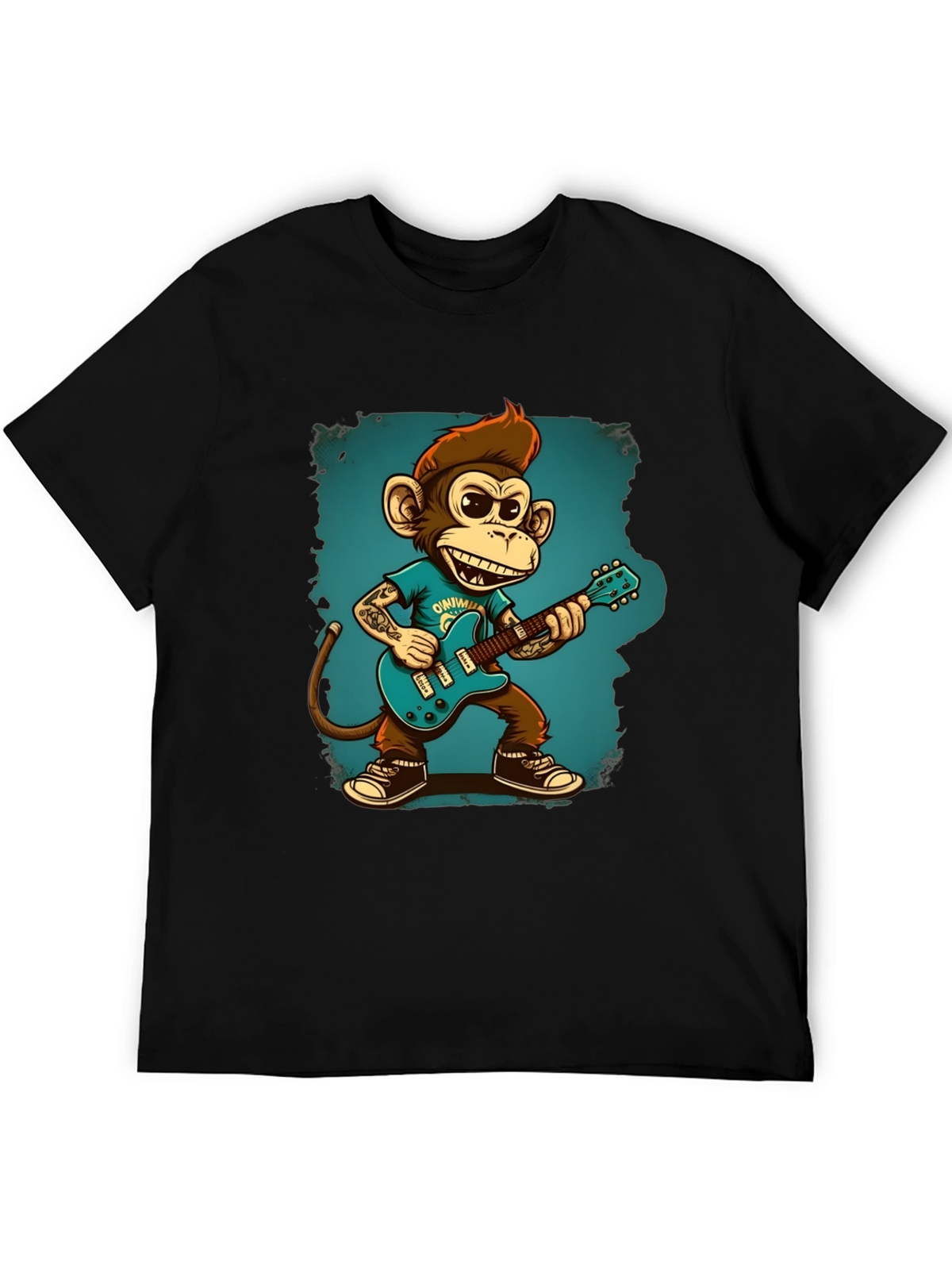 Cool Monkey Guitarist Graphic Tee