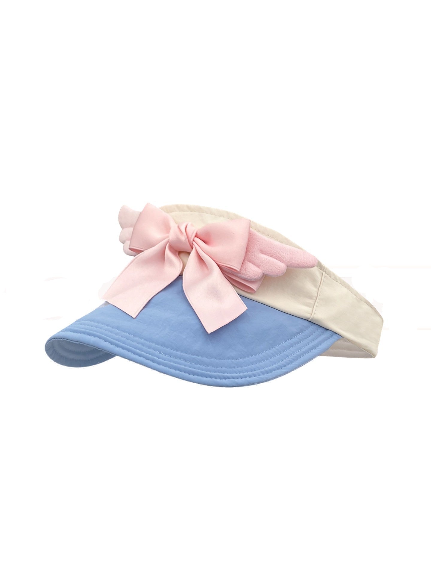 Women's Quick Dry Sun Visor with Bow and Angel Wings, Summer Outdoor Sun Protection Hat