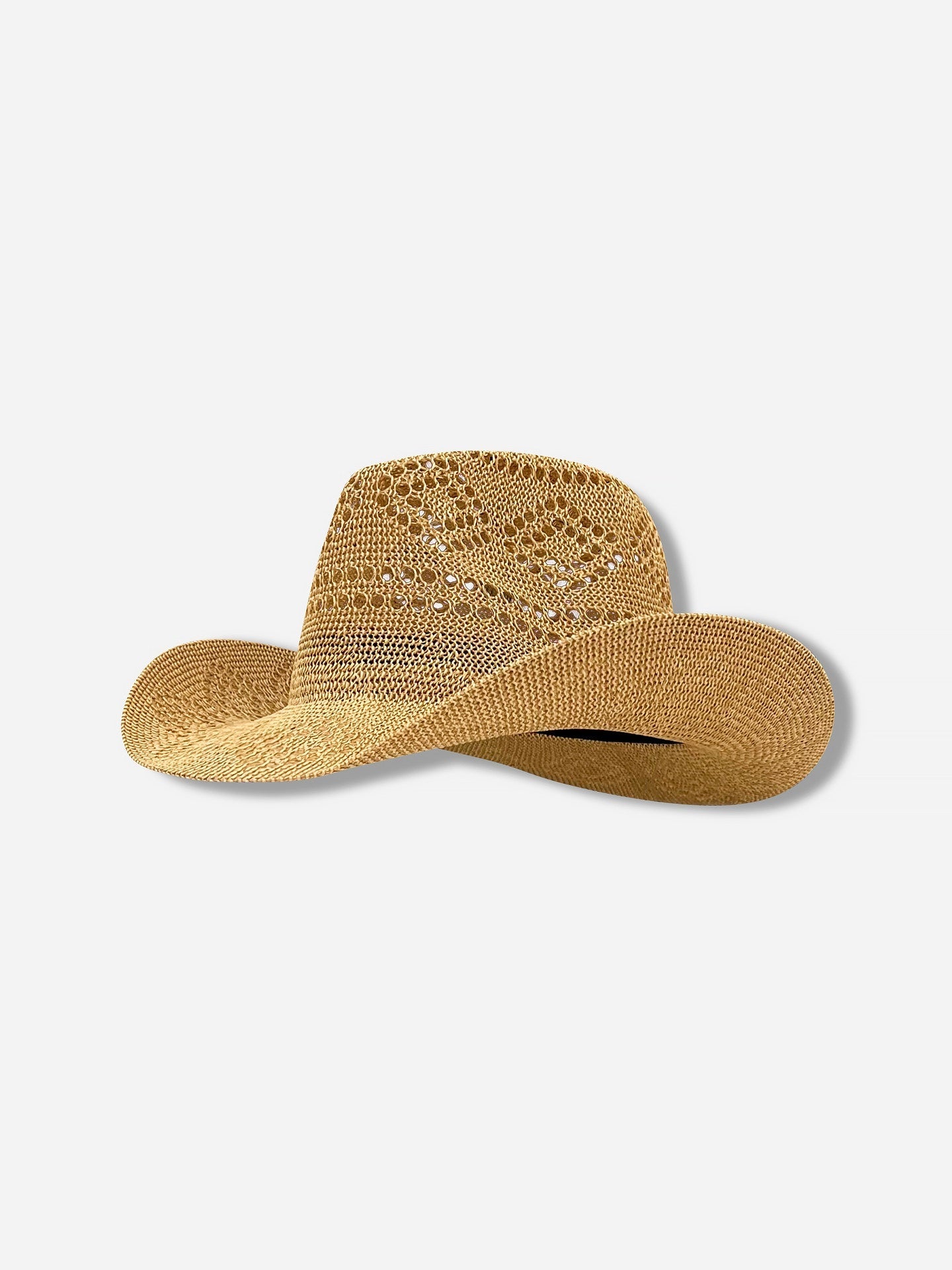 Breathable Knit Western Cowboy Hat for Summer Beach and Sun Protection