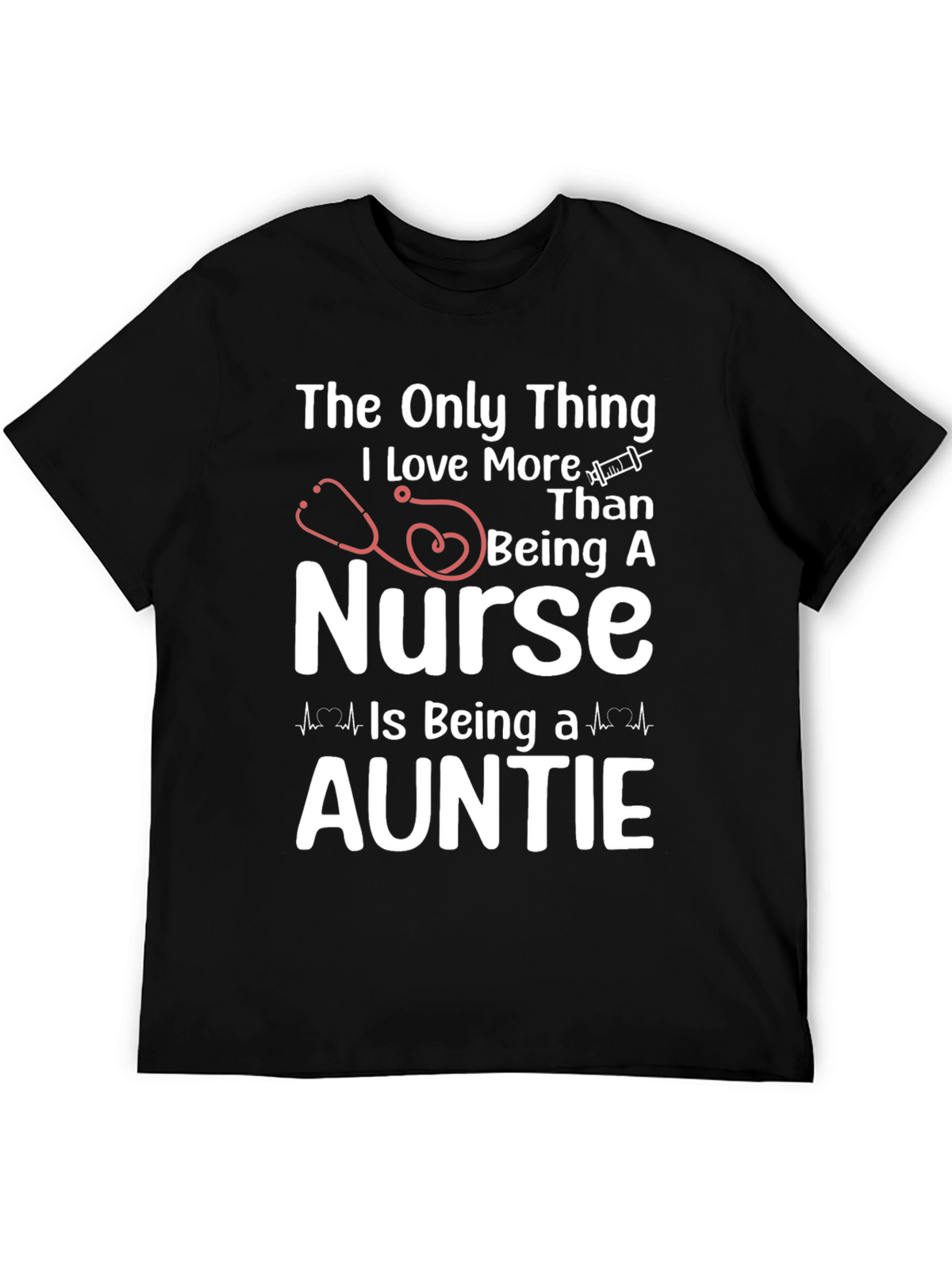 Nurse Auntie Graphic T-Shirt - Black