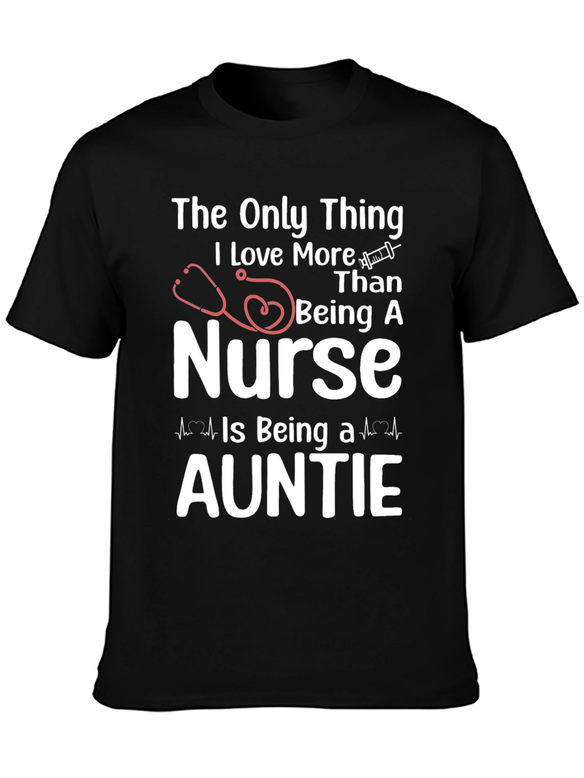 Nurse Auntie Graphic T-Shirt - Black