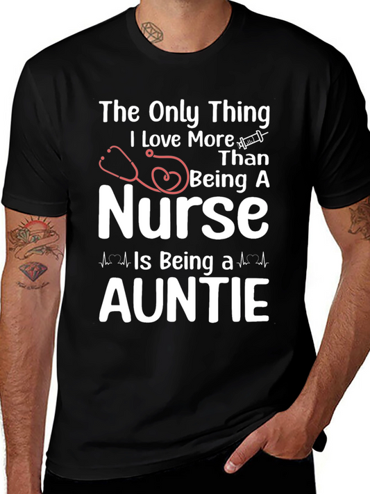 Nurse Auntie Graphic T-Shirt - Black