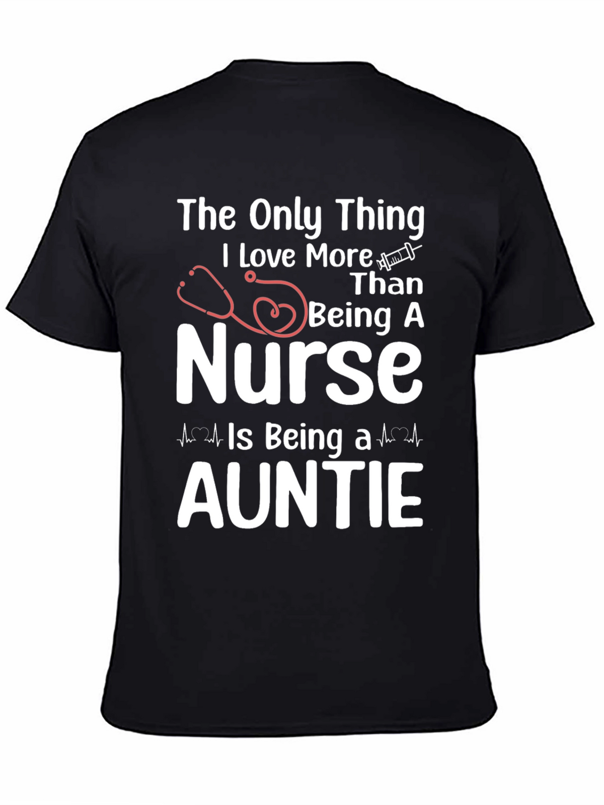Nurse Auntie Graphic T-Shirt - Black