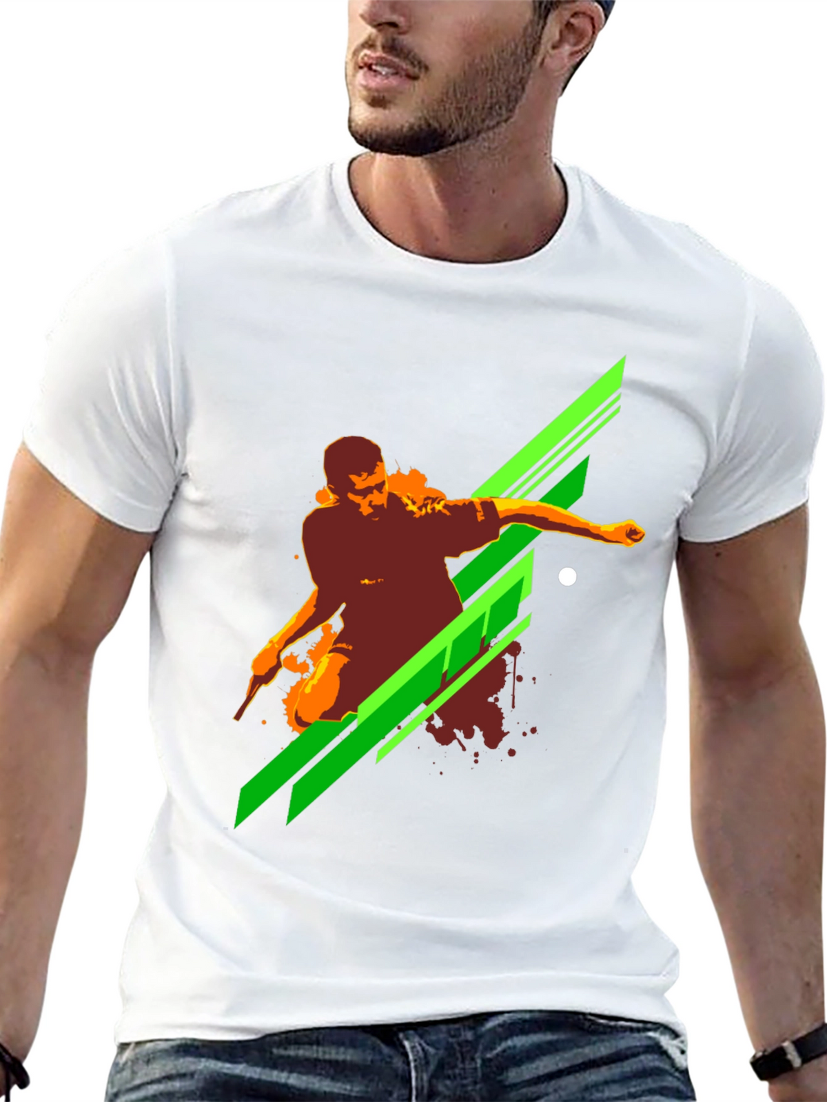 Mens Black Graphic Print T-Shirt