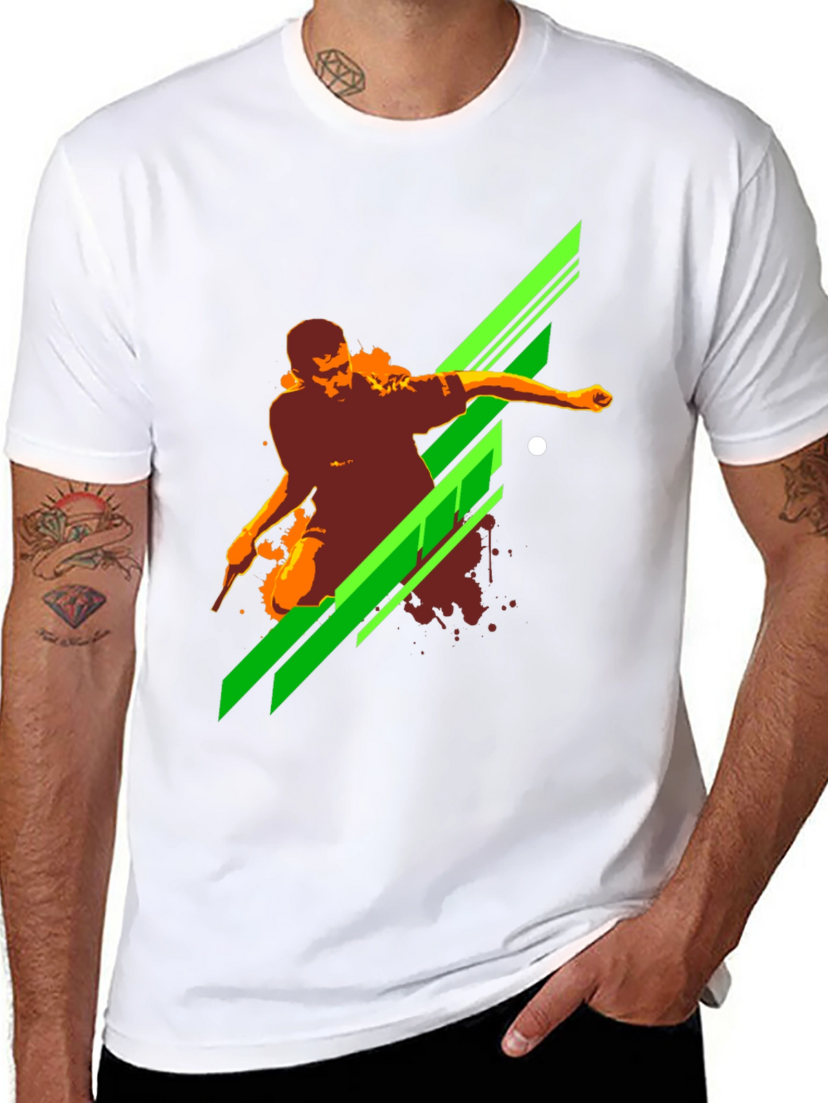 Mens Black Graphic Print T-Shirt