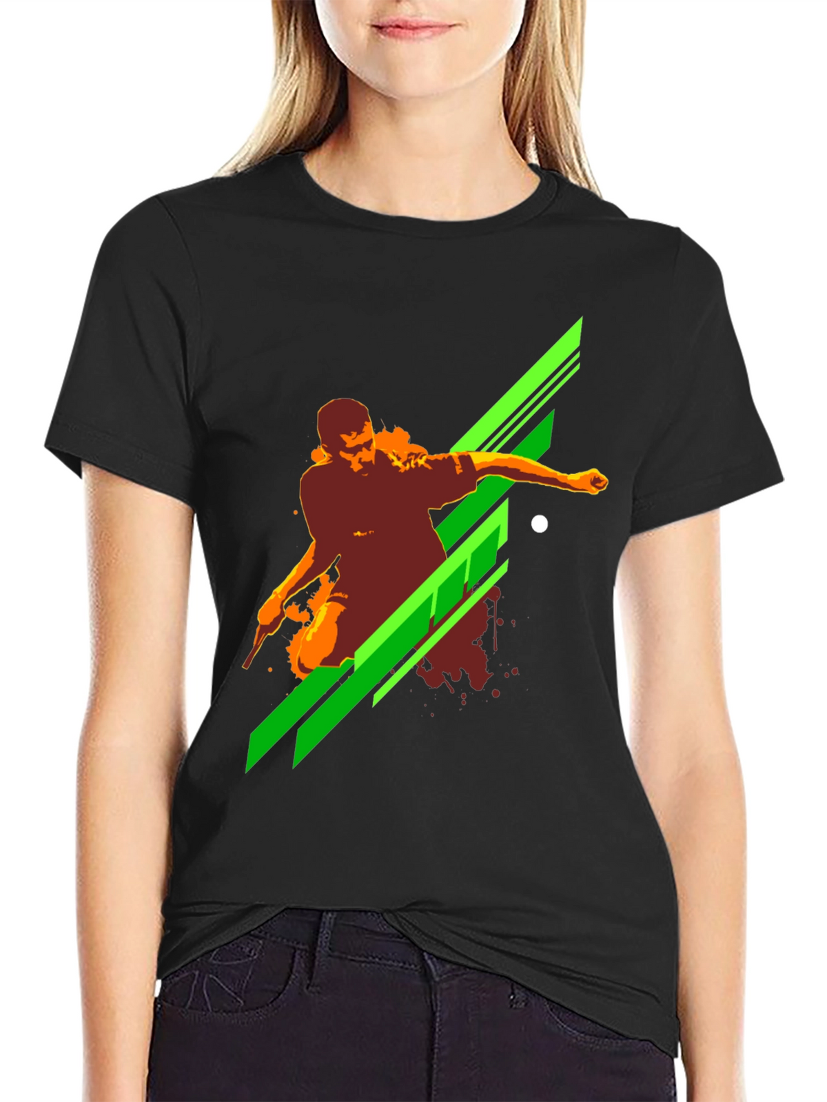 Mens Black Graphic Print T-Shirt