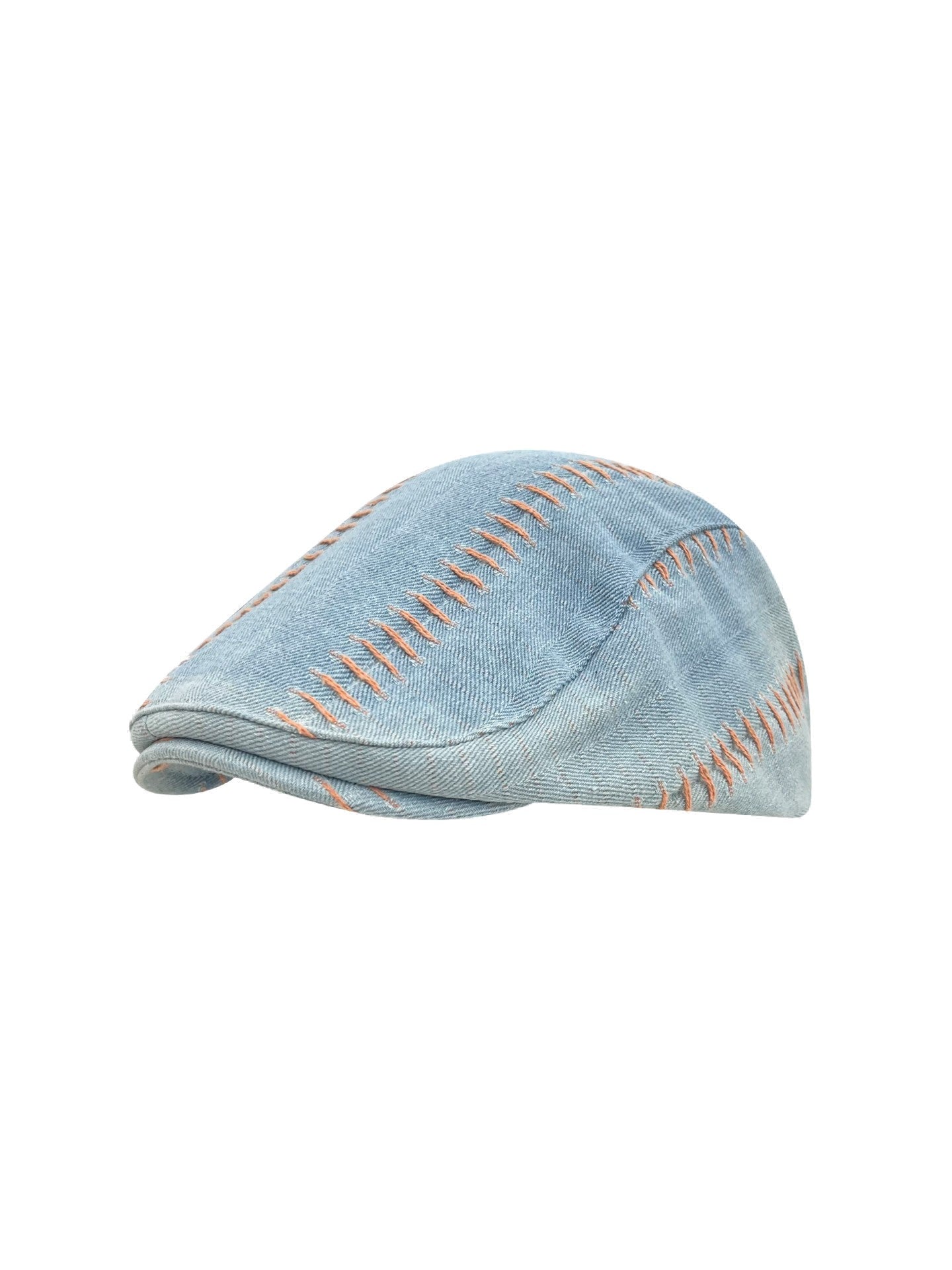 Denim Stitched Flat Cap Beret for Men and Women