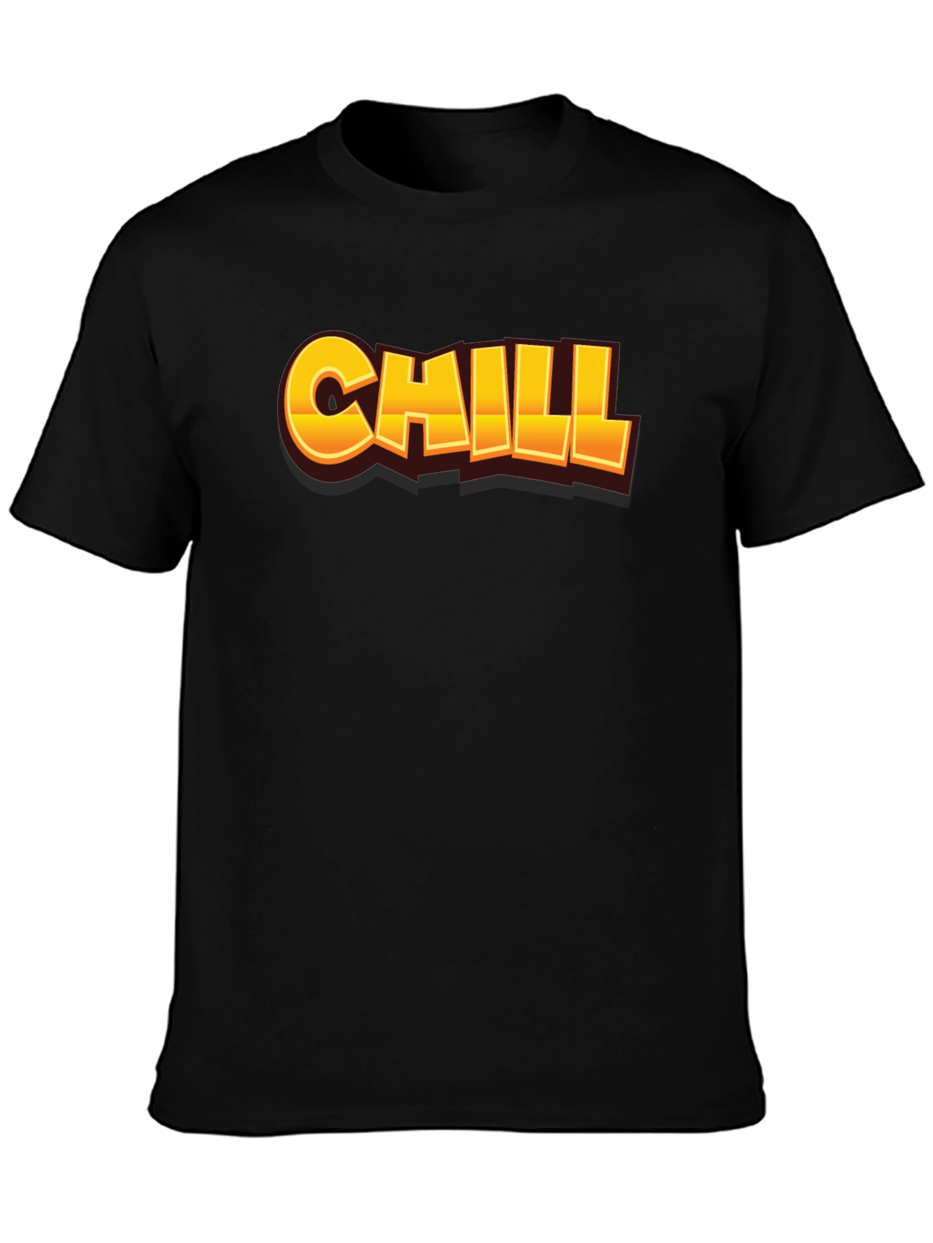 Chill Graphic Print Black T-Shirt