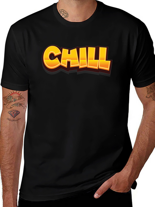 Chill Graphic Print Black T-Shirt