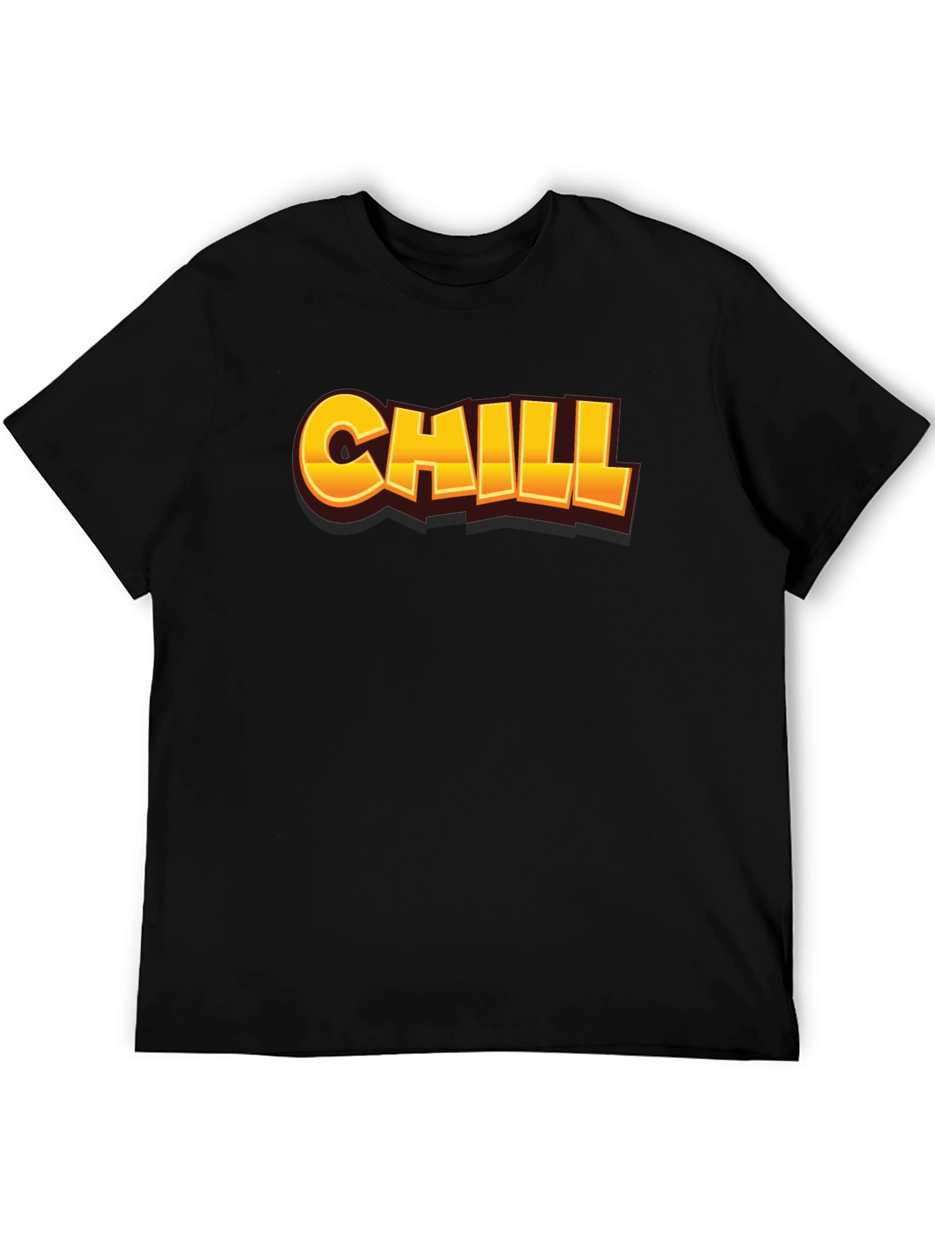 Chill Graphic Print Black T-Shirt