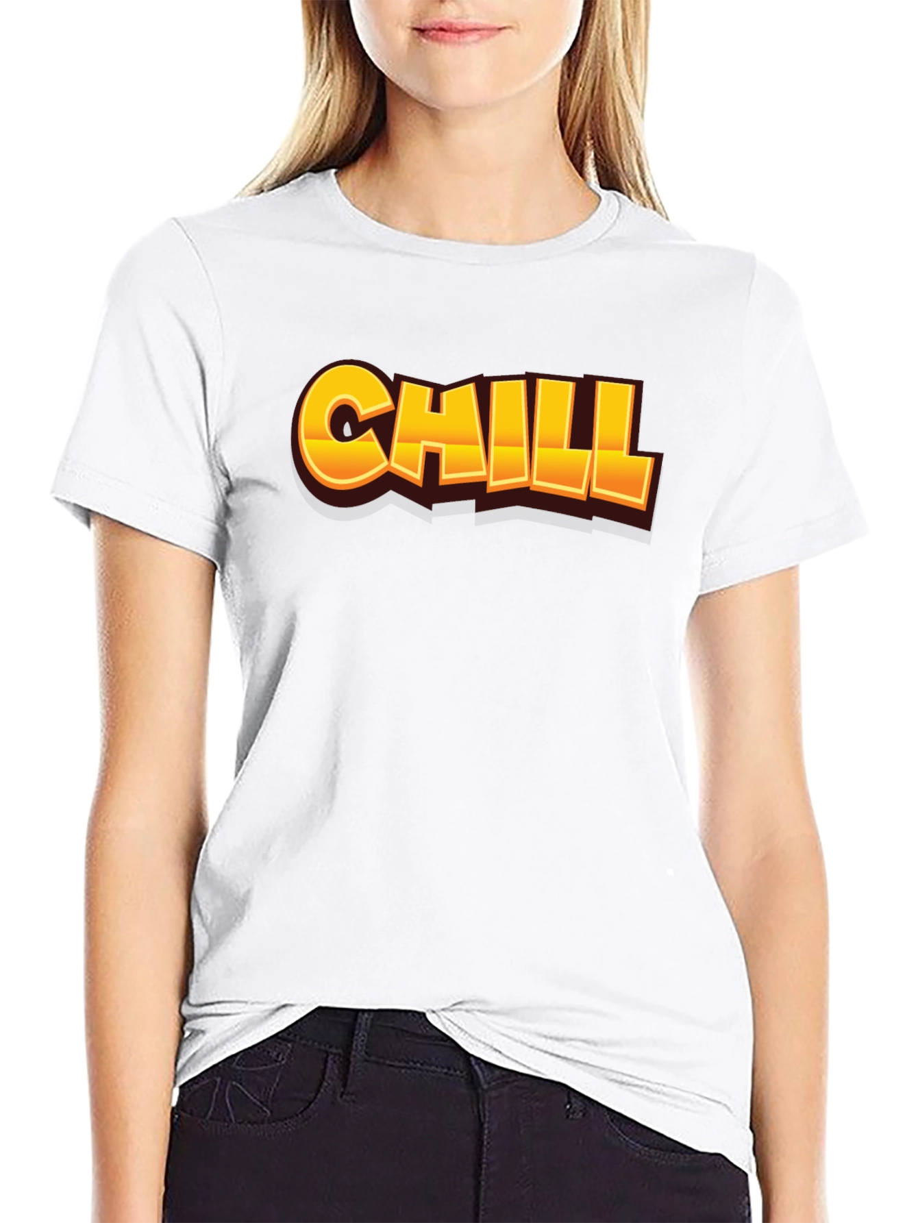 Chill Graphic Print Black T-Shirt