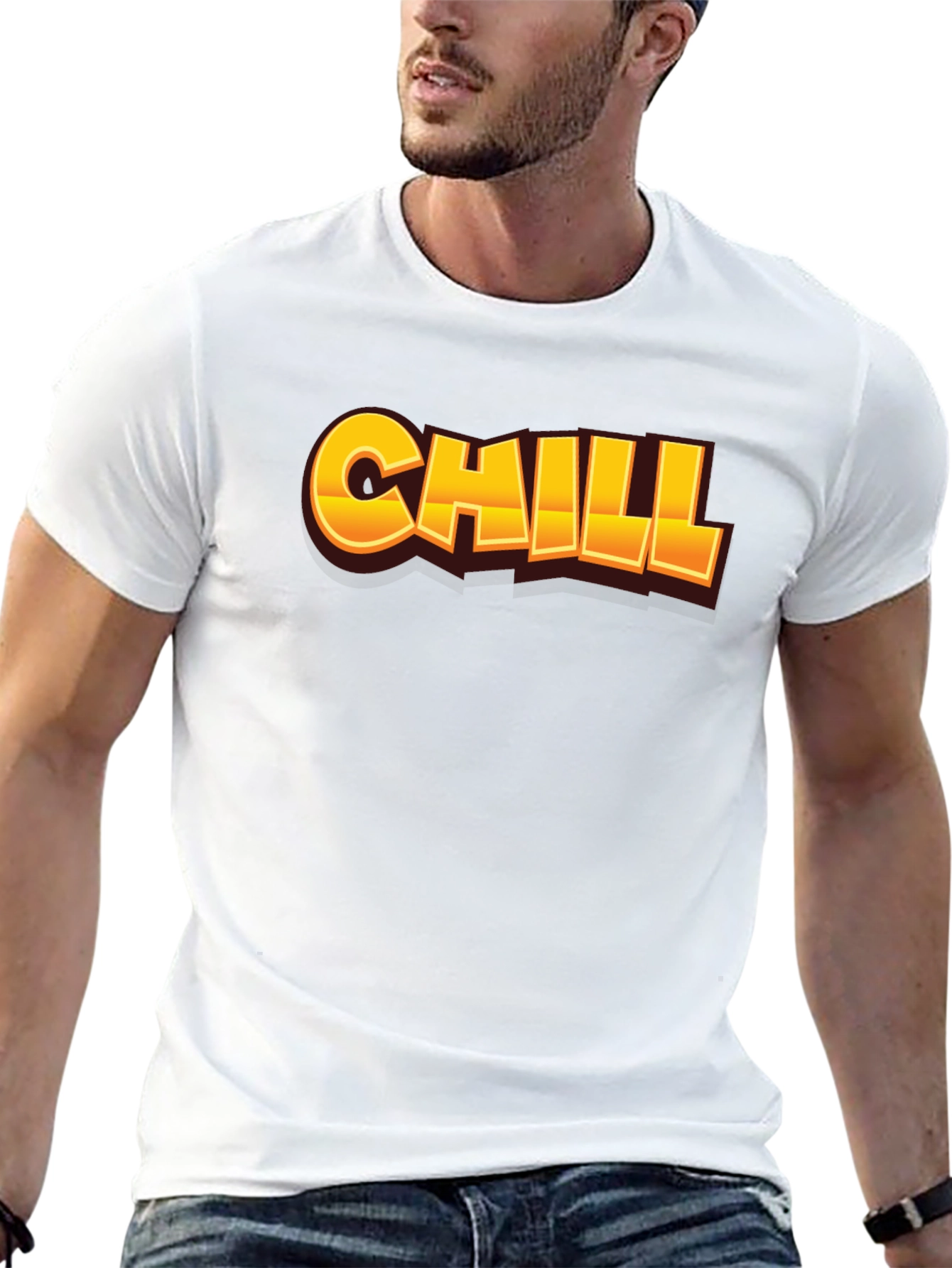 Chill Graphic Print Black T-Shirt