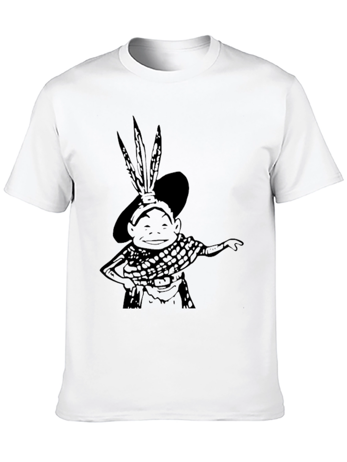 Black Graphic T-Shirt: Cartoon Character Tee