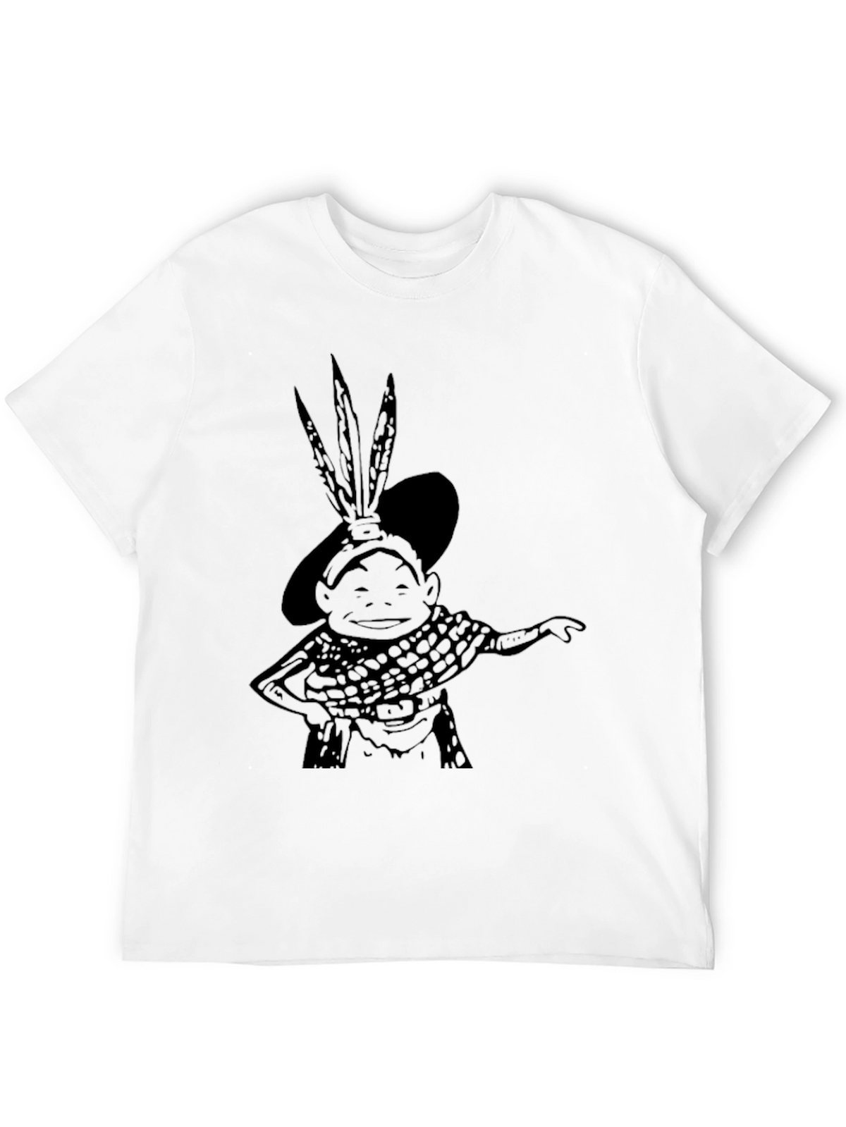 Black Graphic T-Shirt: Cartoon Character Tee