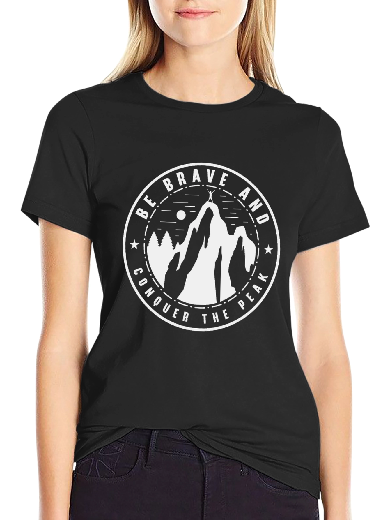 Be Brave Conquer The Peak Graphic T-Shirt
