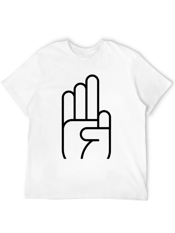 Black T-Shirt with Hand Gesture Graphic