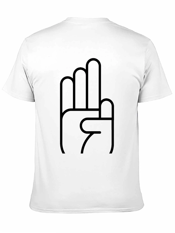 Black T-Shirt with Hand Gesture Graphic