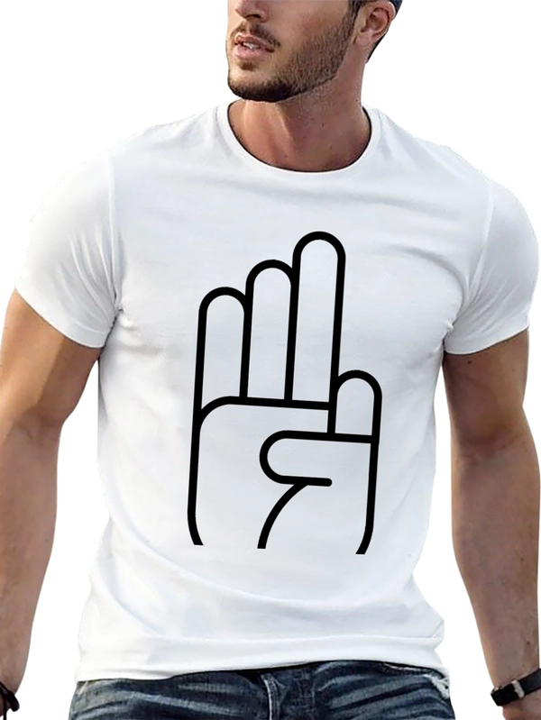 Black T-Shirt with Hand Gesture Graphic