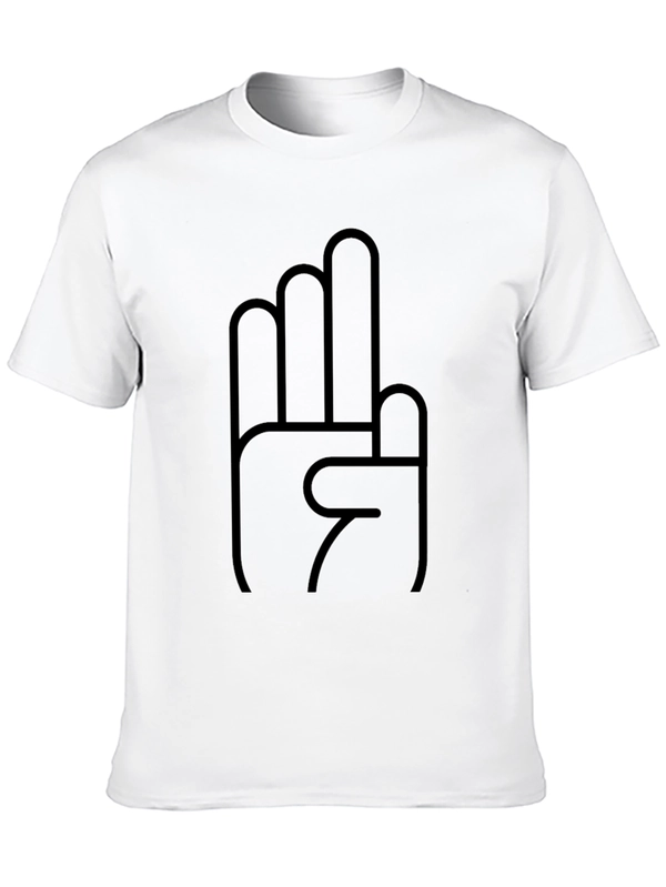 Black T-Shirt with Hand Gesture Graphic