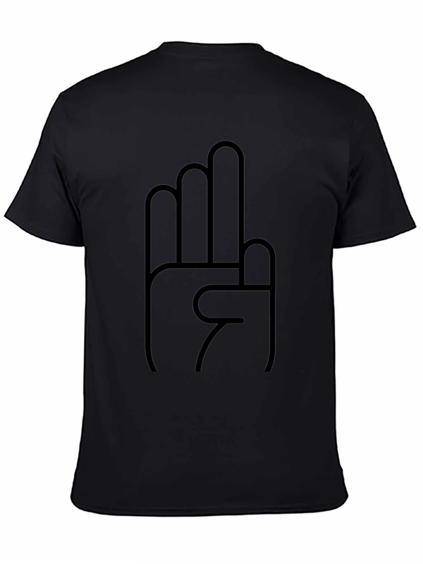 Black T-Shirt with Hand Gesture Graphic