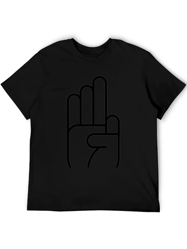 Black T-Shirt with Hand Gesture Graphic