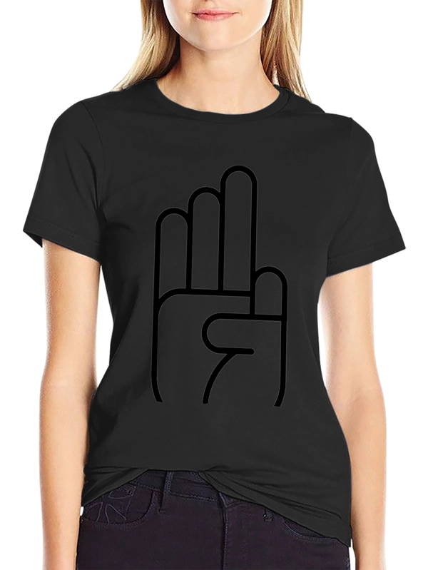 Black T-Shirt with Hand Gesture Graphic