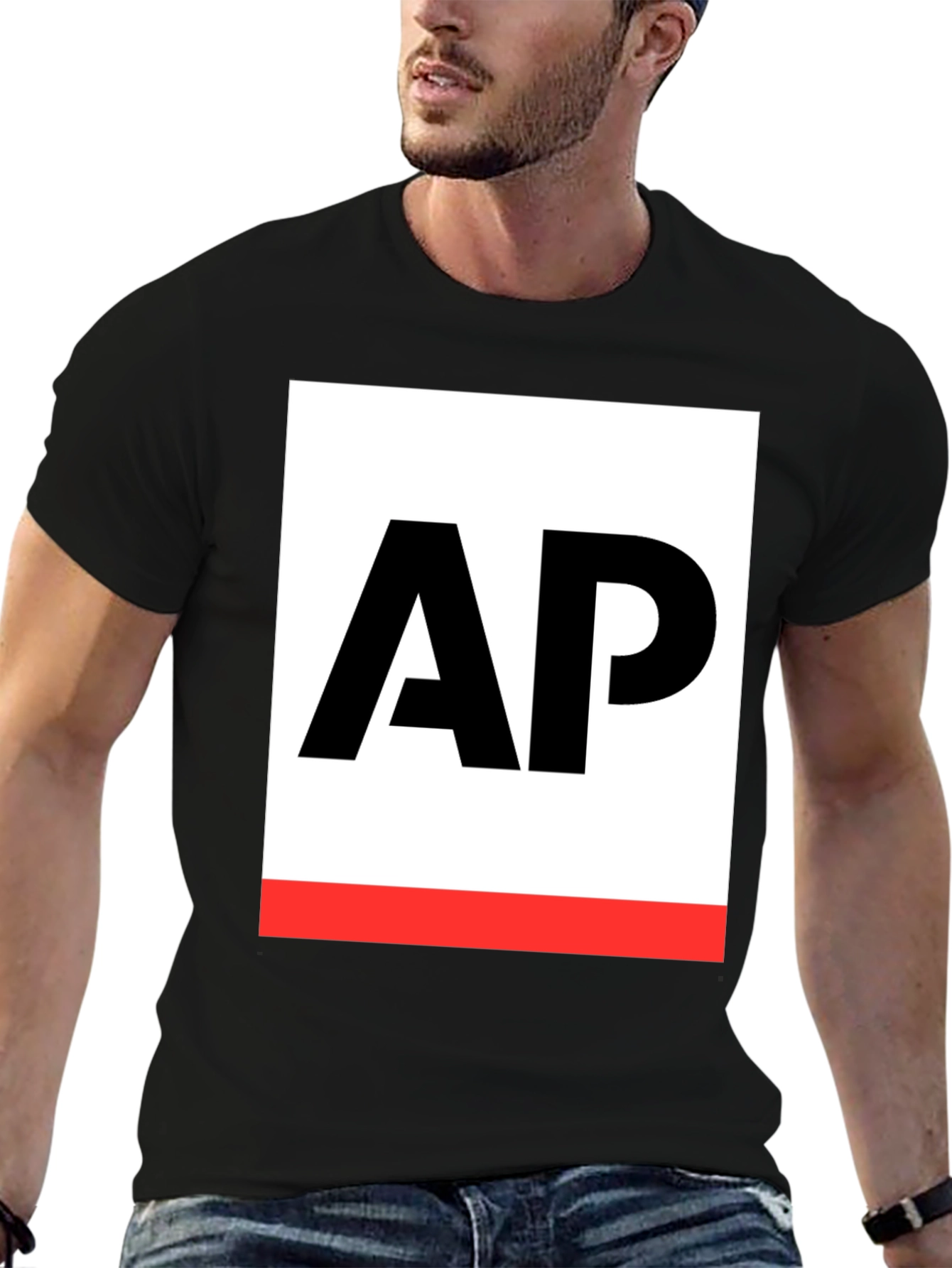 AP Logo Graphic Tee - Stylish Black Cotton T-Shirt