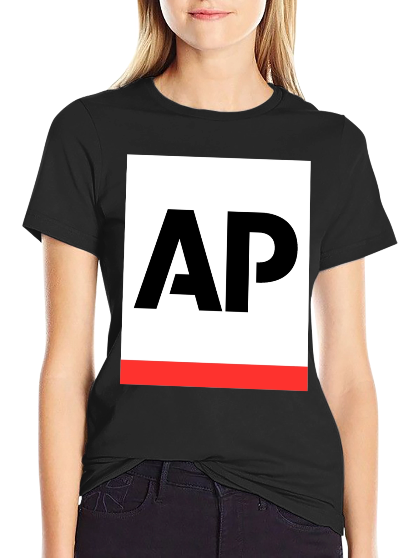 AP Logo Graphic Tee - Stylish Black Cotton T-Shirt