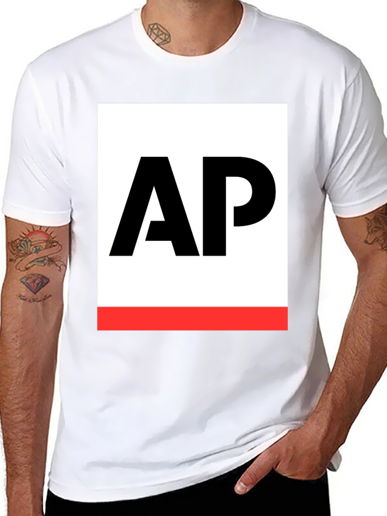AP Logo Graphic Tee - Stylish Black Cotton T-Shirt