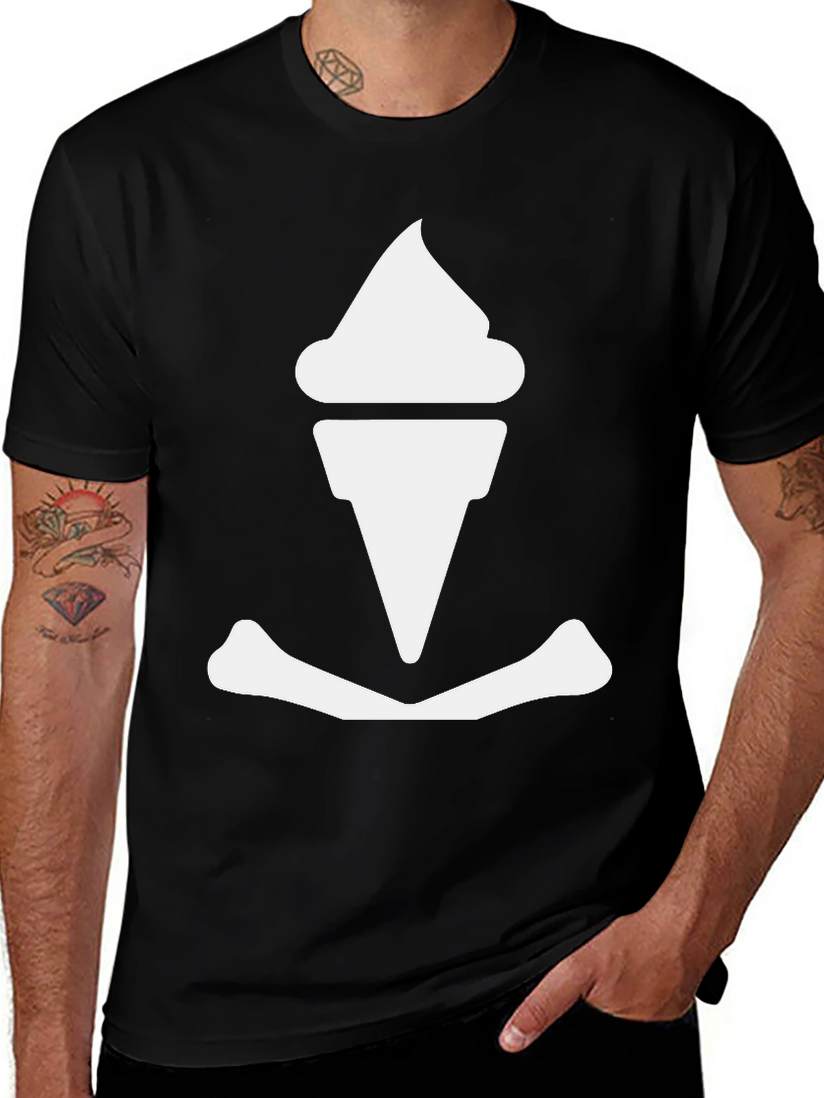 Ice Cream Anchor Graphic Tee - Black