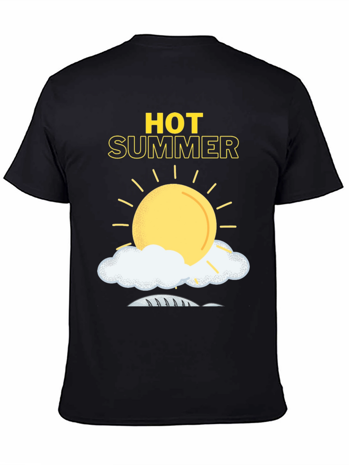 Hot Summer Graphic Tee - Black Cotton T-Shirt