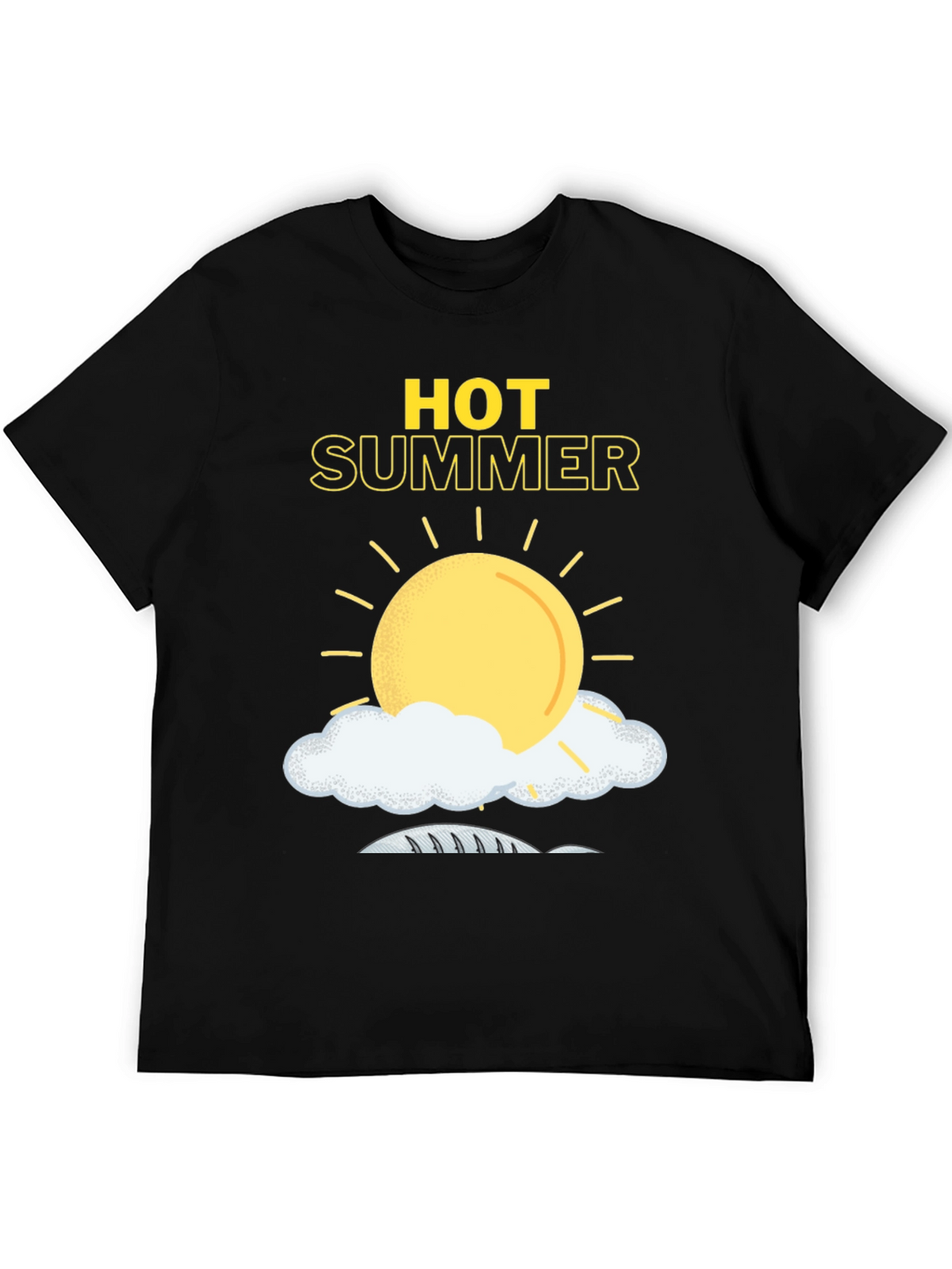 Hot Summer Graphic Tee - Black Cotton T-Shirt