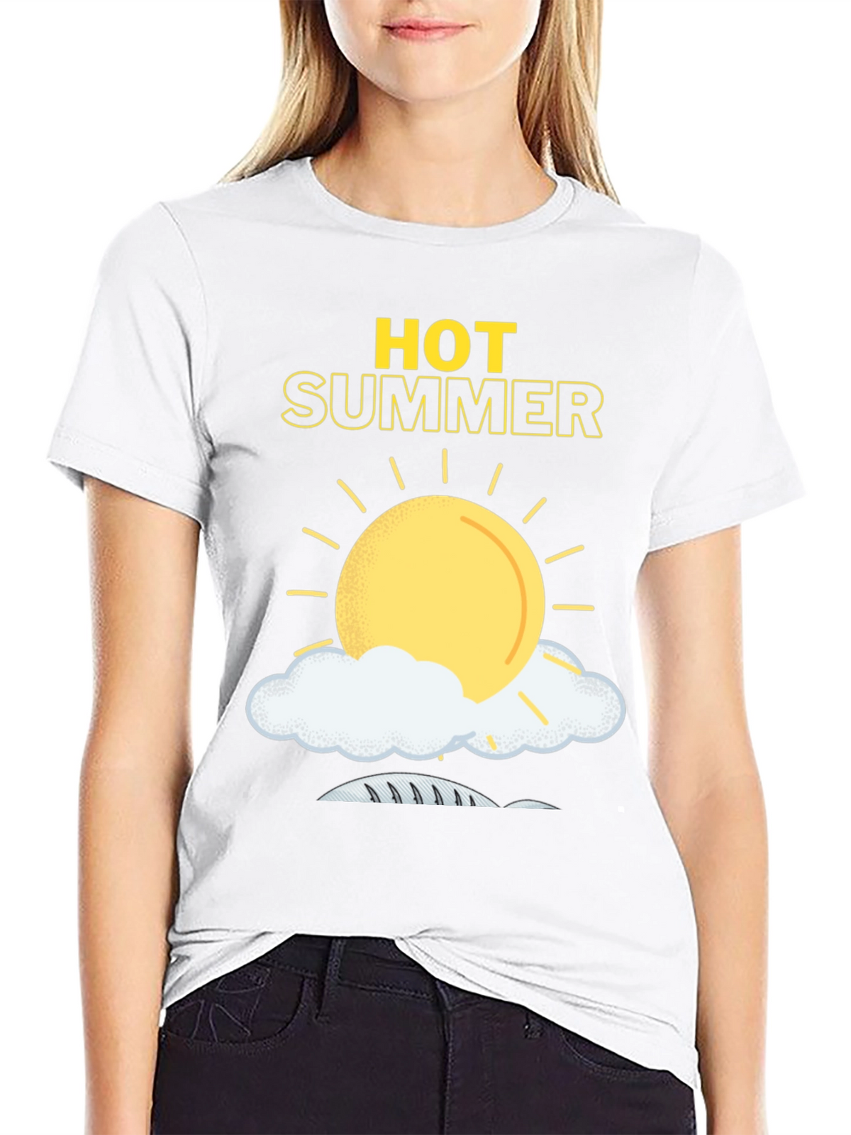 Hot Summer Graphic Tee - Black Cotton T-Shirt
