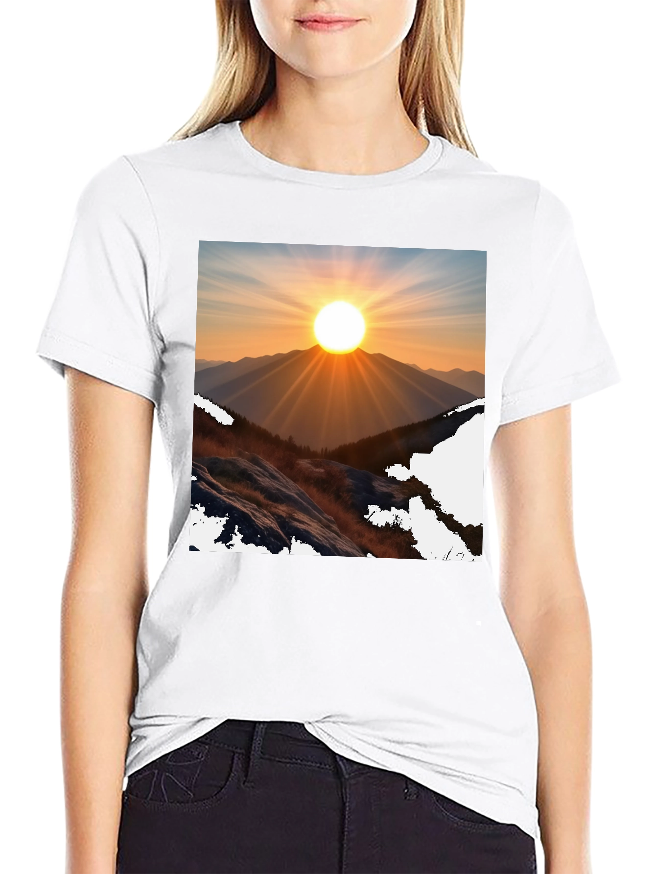 Sunrise Mountain Graphic Tee - Black