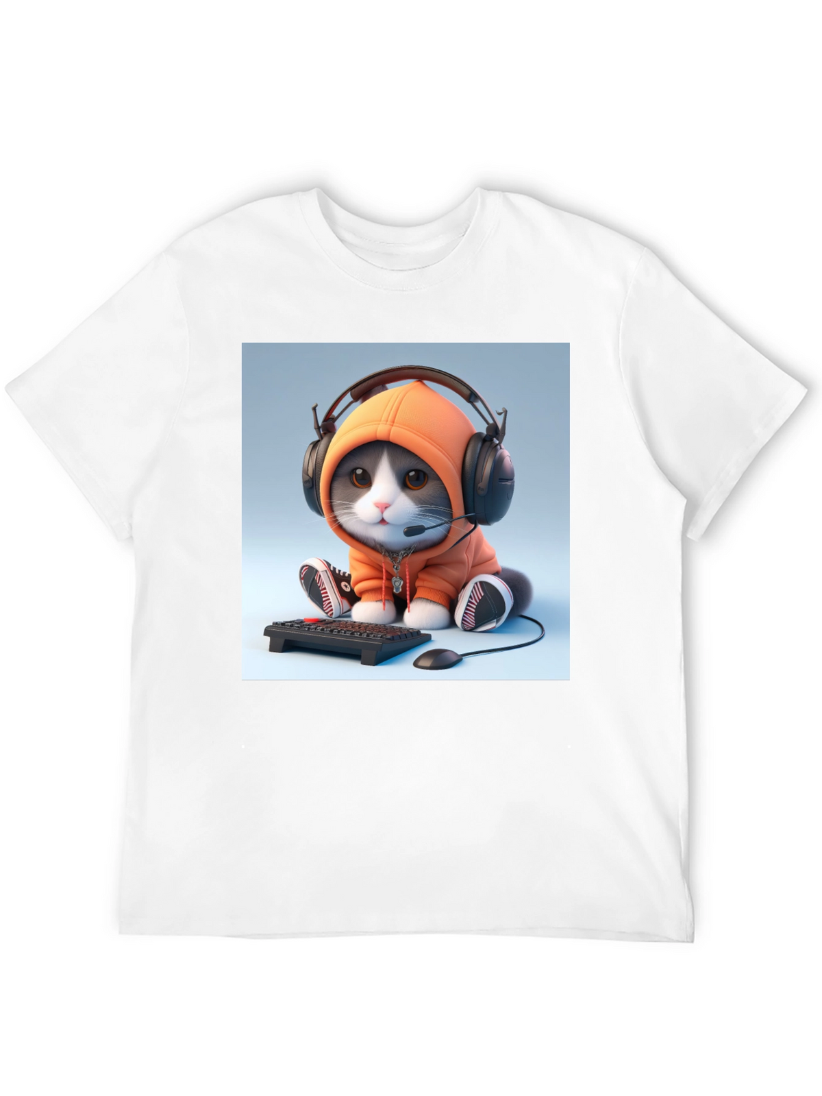 Gamer Cat T-Shirt - Black Cotton Tee