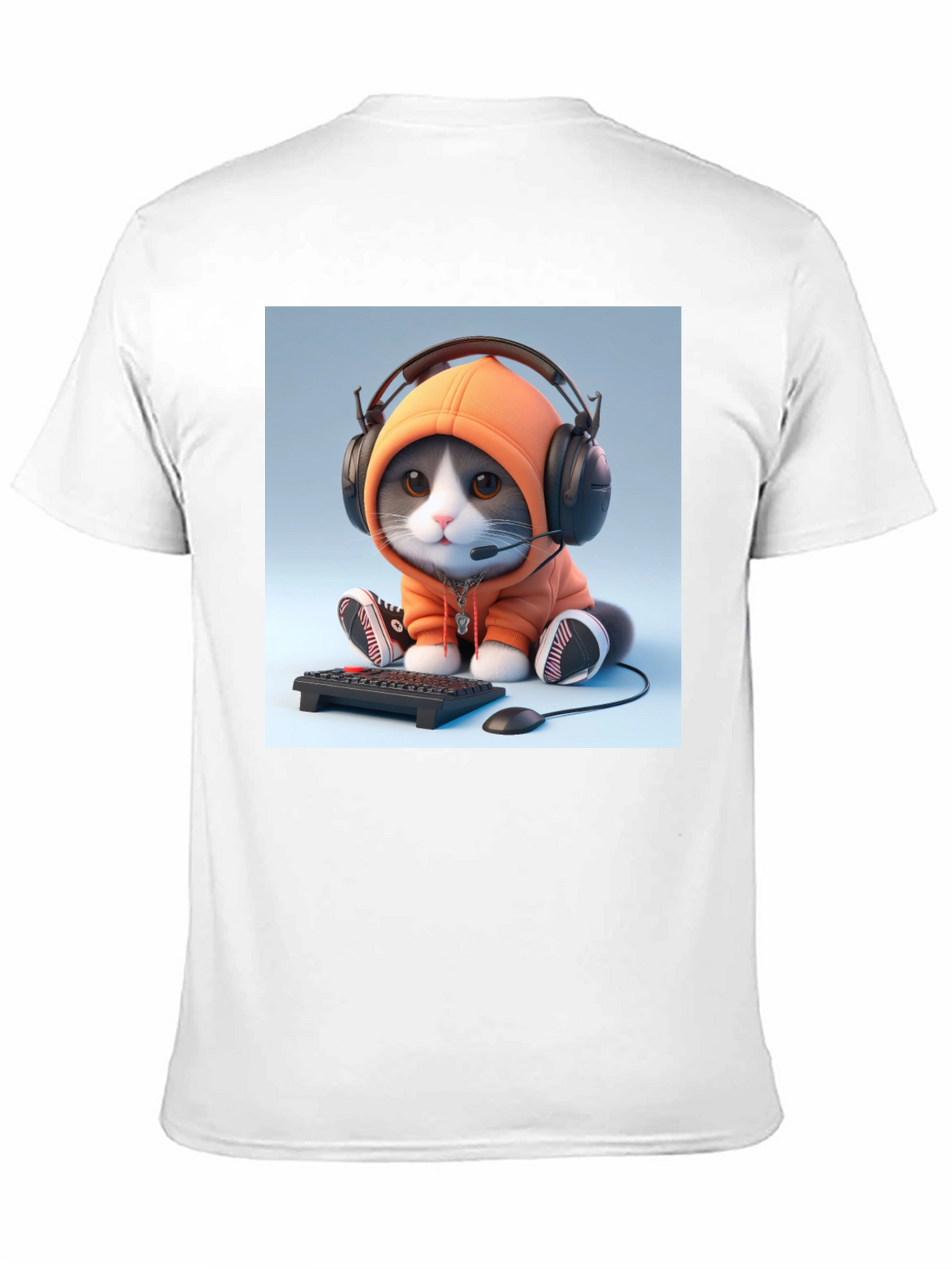 Gamer Cat T-Shirt - Black Cotton Tee