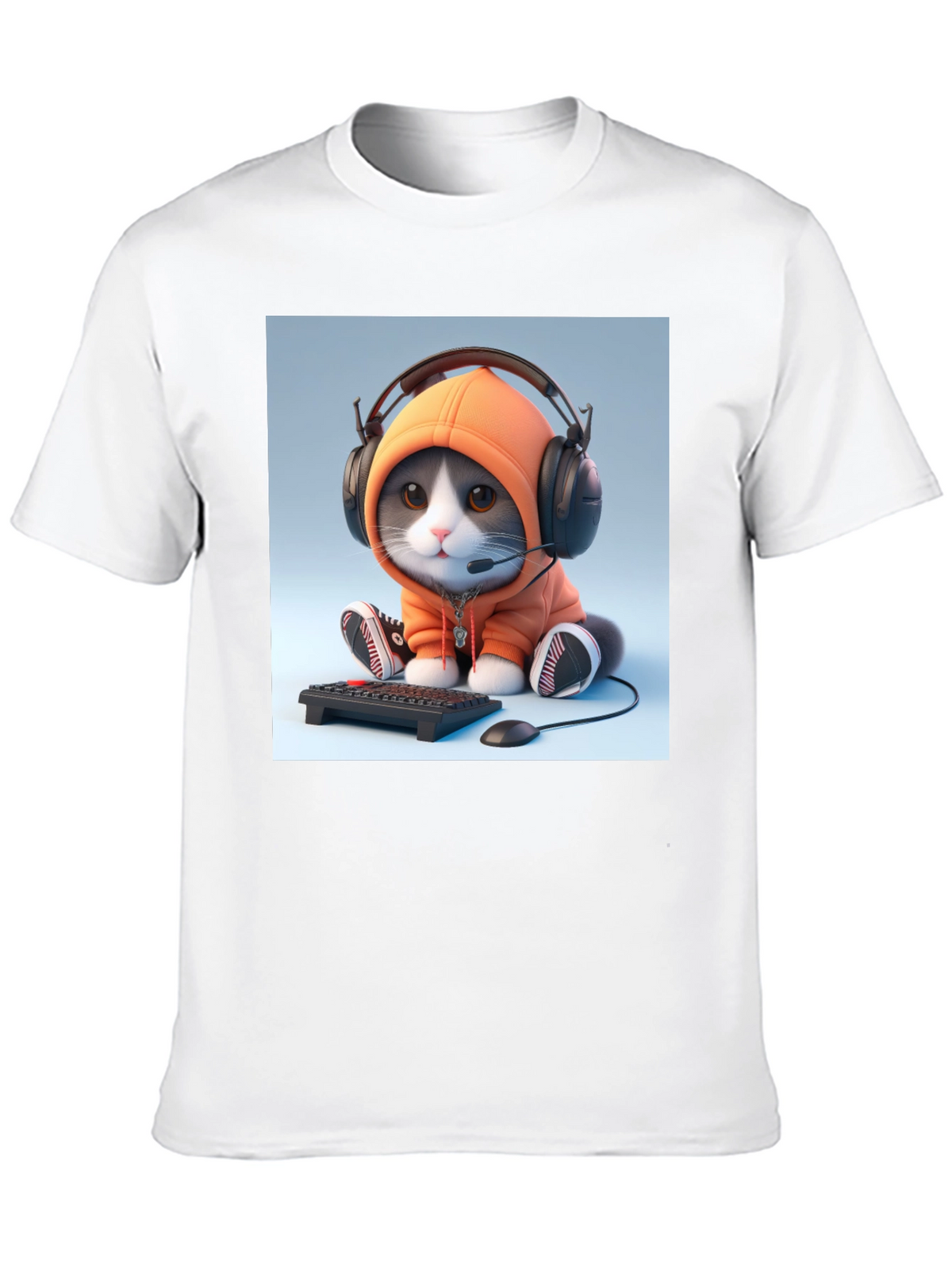 Gamer Cat T-Shirt - Black Cotton Tee