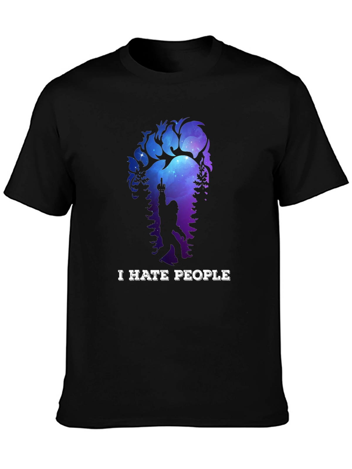I Hate People Bigfoot T-Shirt Funny Sasquatch Tee