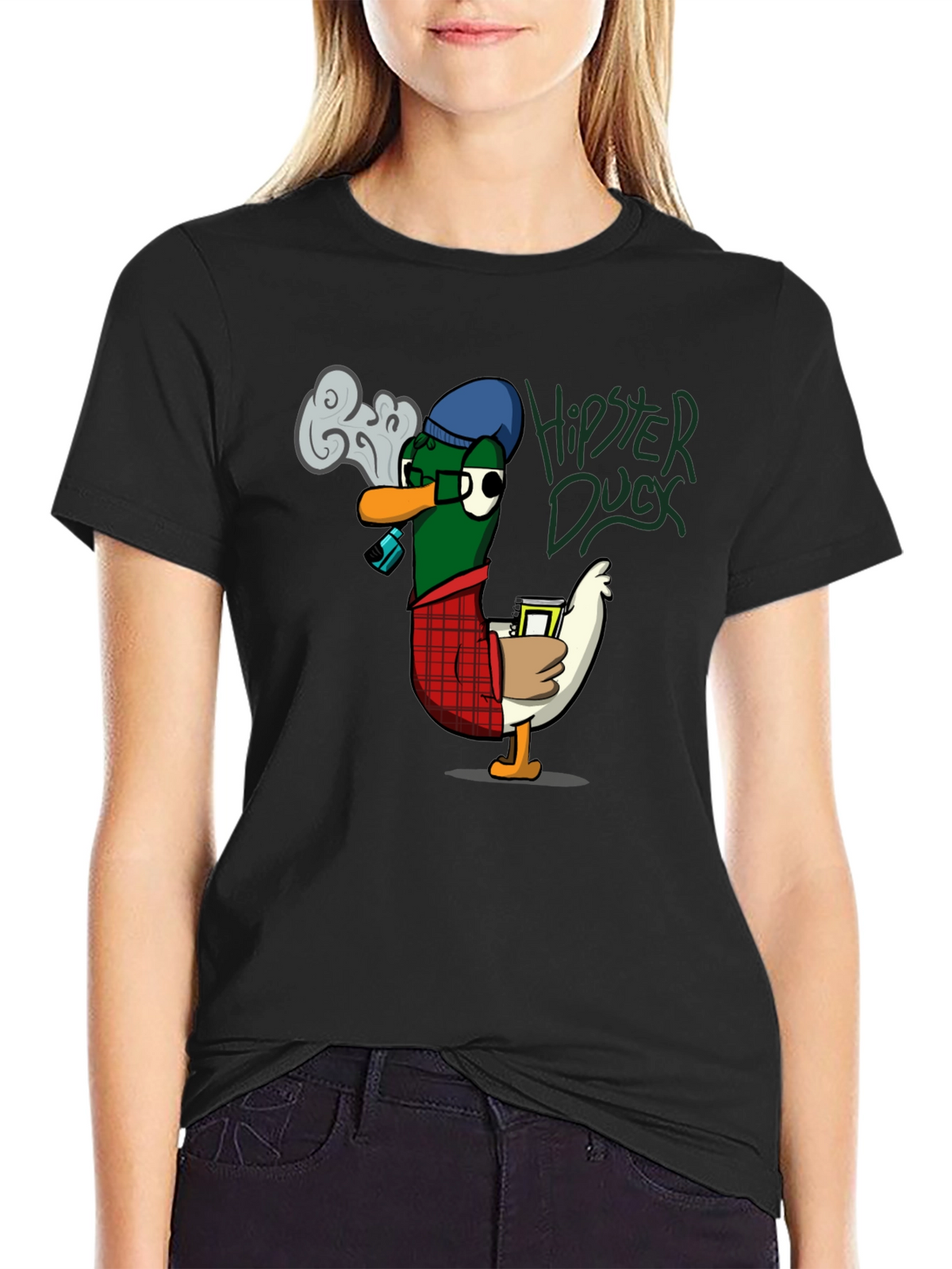 Hipster Duck Graphic T-Shirt - Cool & Quirky Design