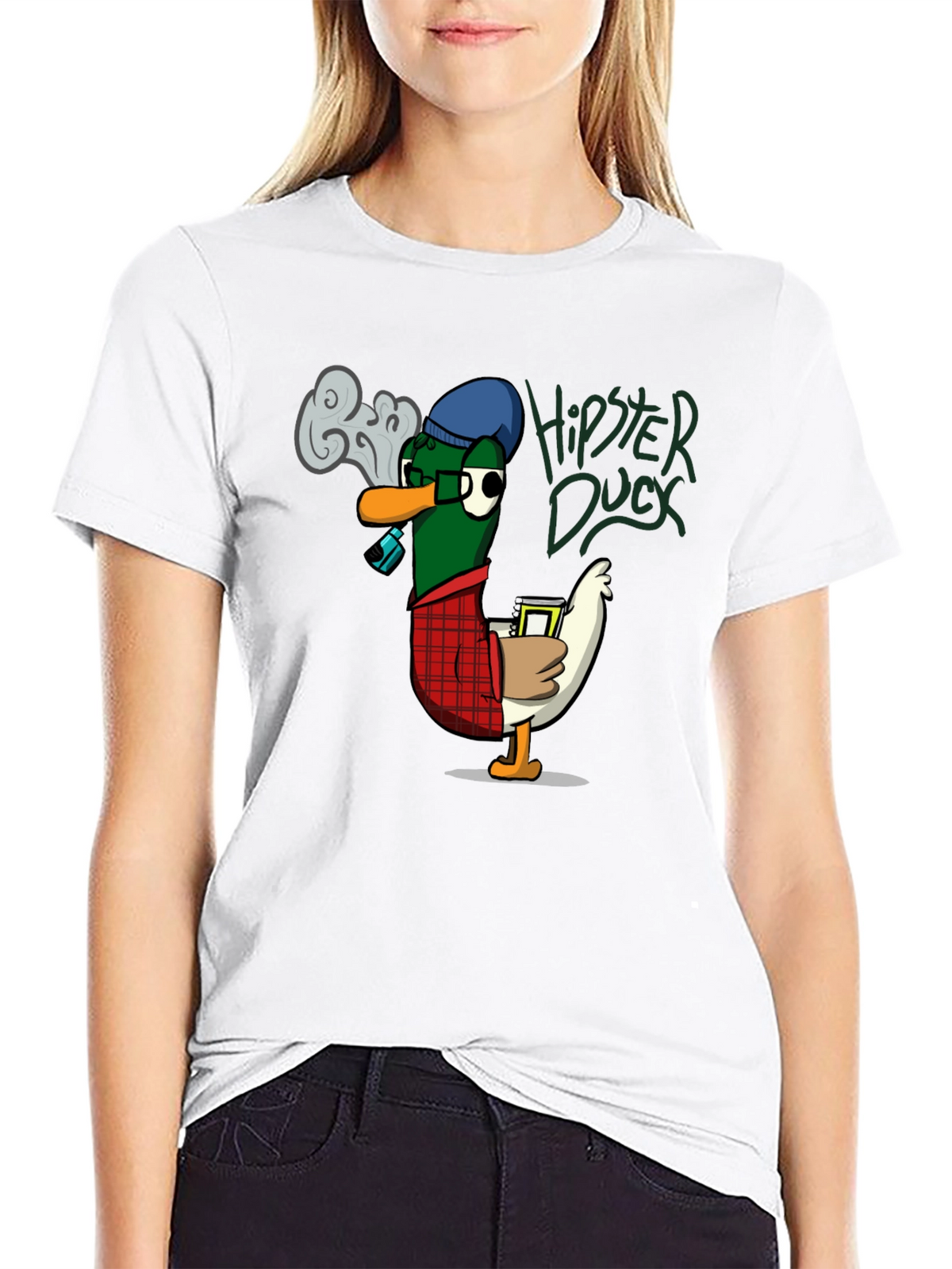 Hipster Duck Graphic T-Shirt - Cool & Quirky Design