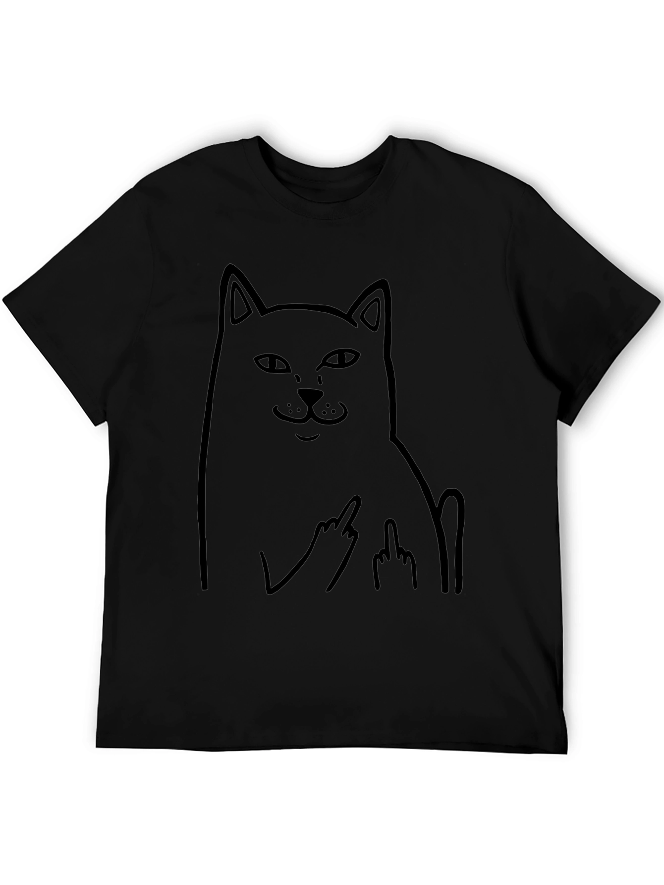 Black Cat Flip-Off Graphic Tee