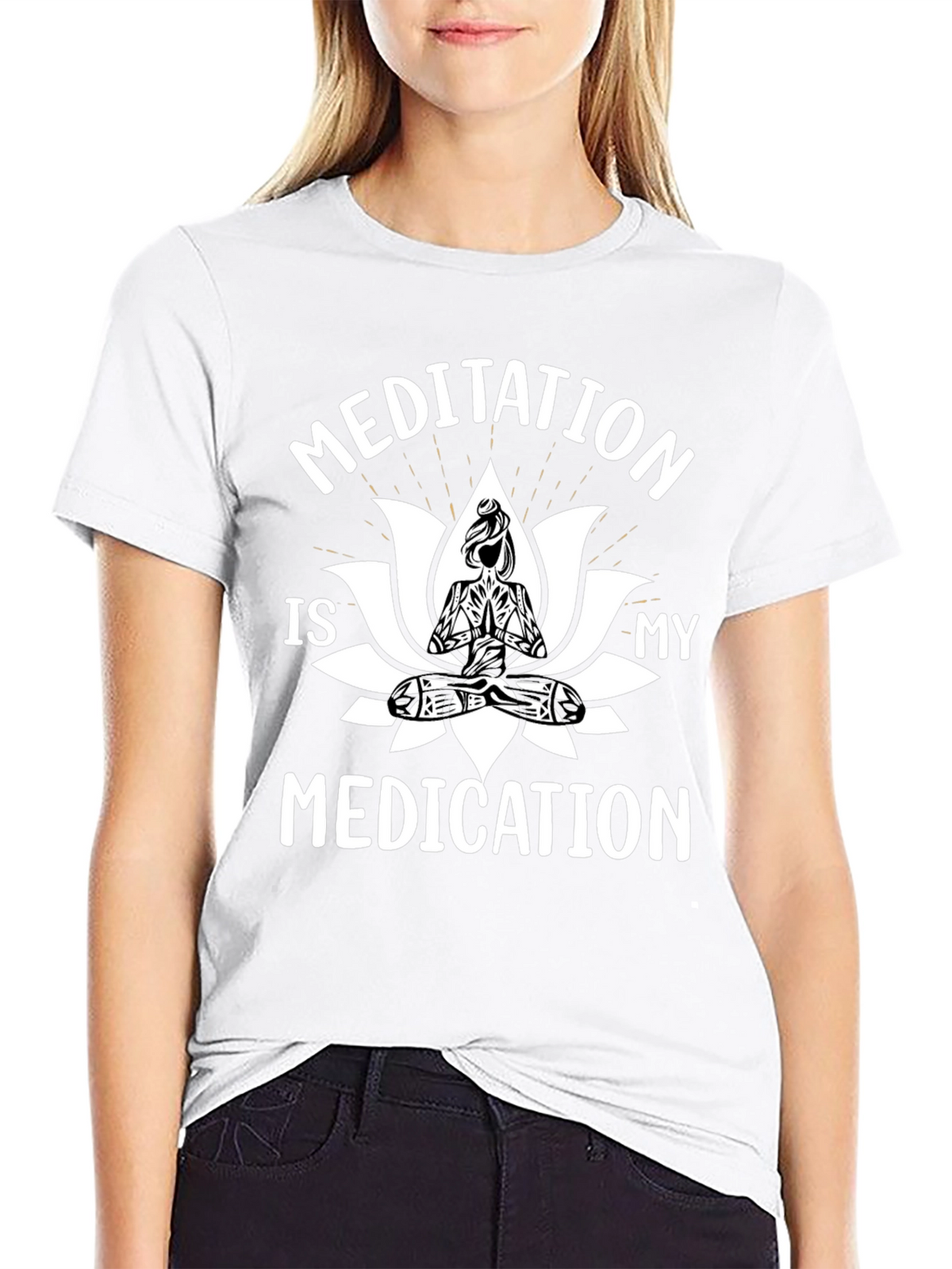 Meditation is My Medication Black T-Shirt